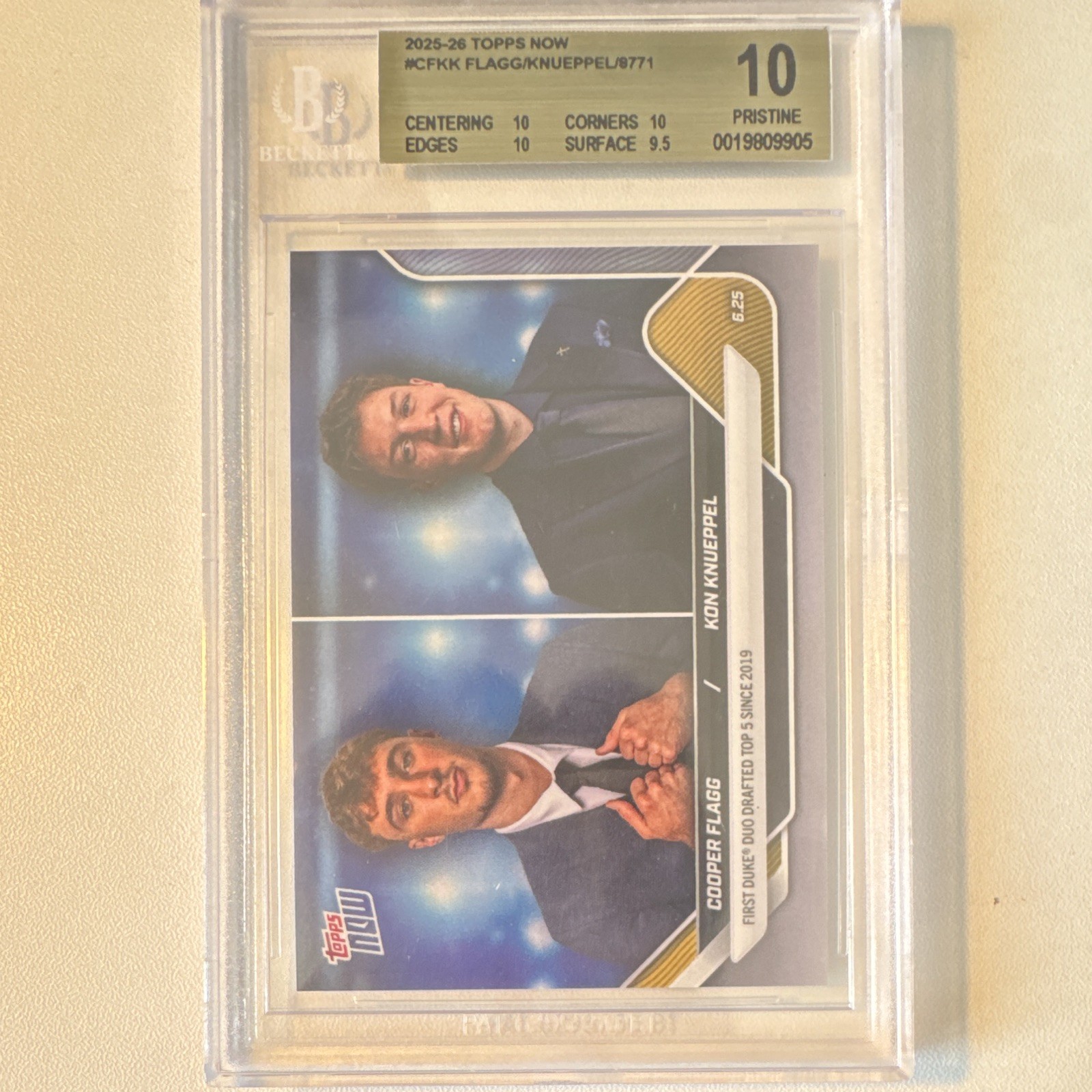 Topps NOW 2025-26 #CFKK Cooper Flagg / Kon Knueppel Beckett 10