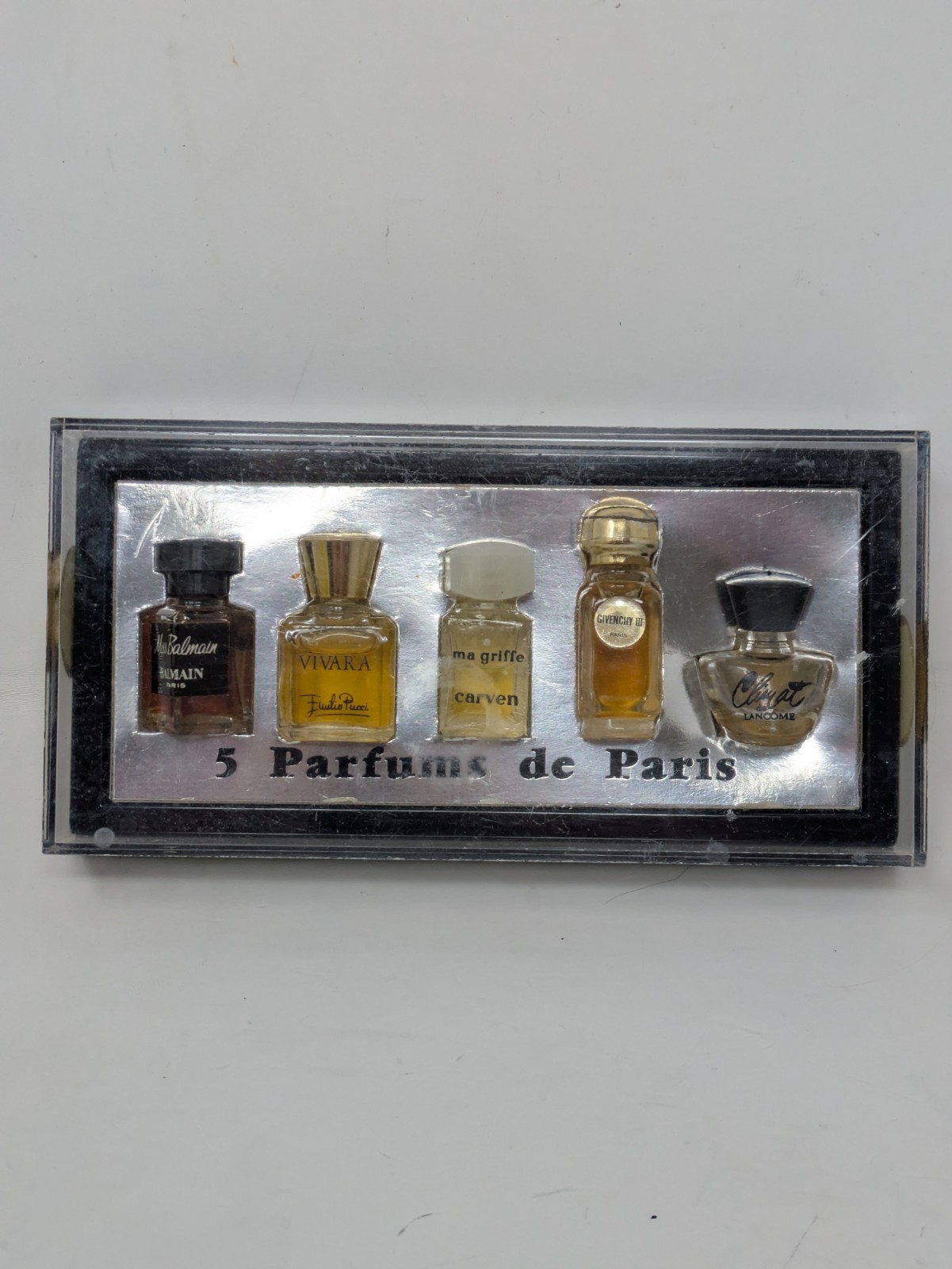 Vintage 5 PARFUMS DE PARIS Mini Set - Balmain Givenchy Cardin Balenciaga Carven. Vintage 5 PARFUMS DE PARIS Mini Set - Balmain Givenchy Cardin Balenciaga Carven.