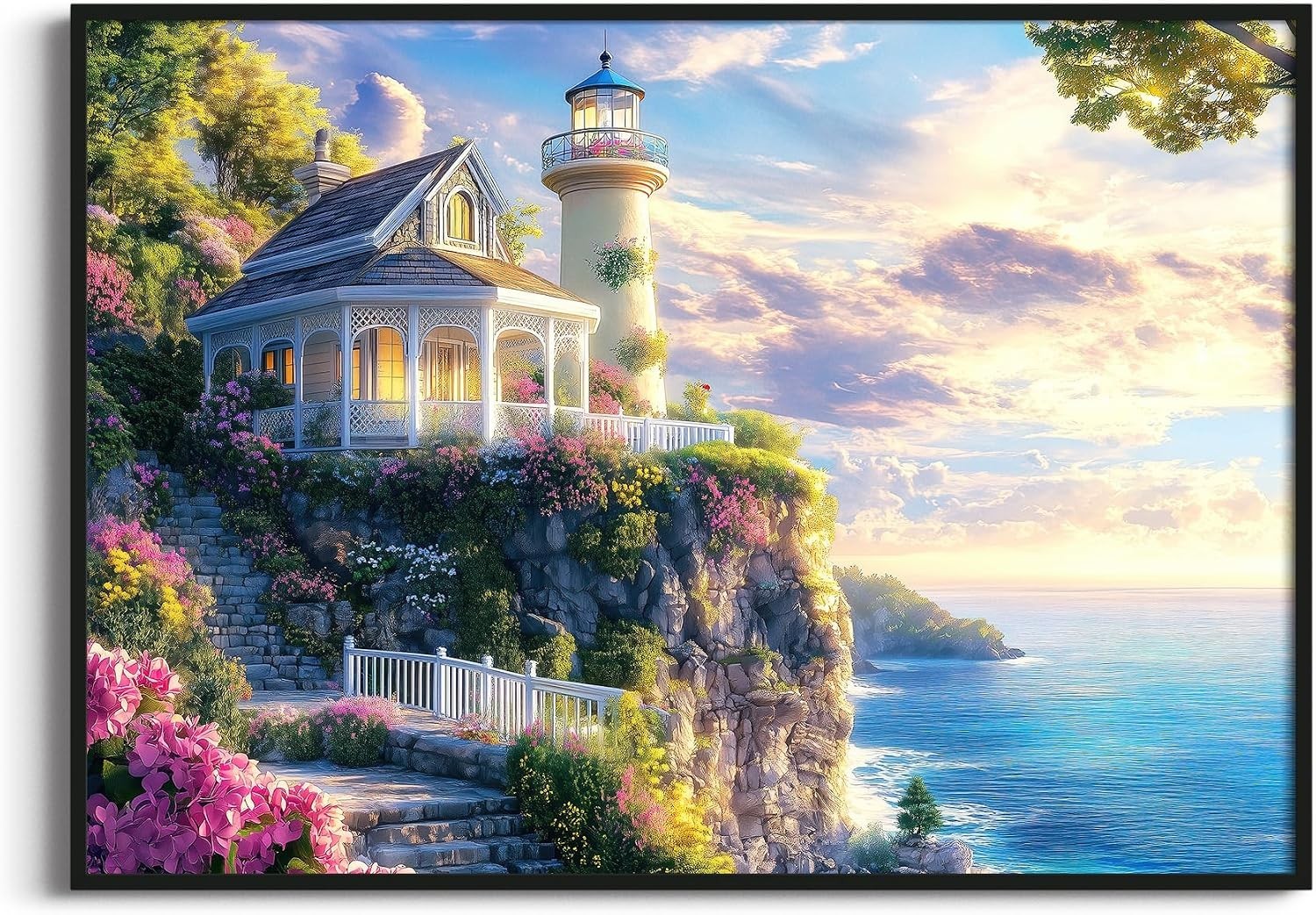 Thomas Kinkade Inspired Landscape Wall Art Classic American Countrystyle Framed Thomas Kinkade Inspired Landscape Wall Art Classic American Countrystyle Framed