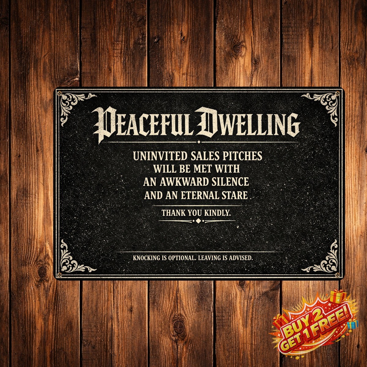 Funny Gothic Witchy No Soliciting Metal Tin Sign Humorous Gift 8x12