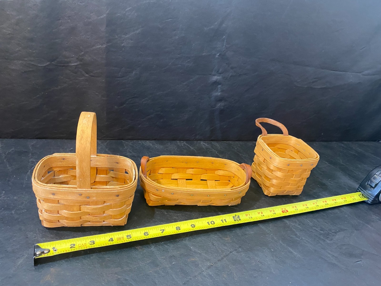 Longaberger 1999 2001 Baskets lot of 3 small woven basket Longaberger 1999 2001 Baskets lot of 3 small woven basket