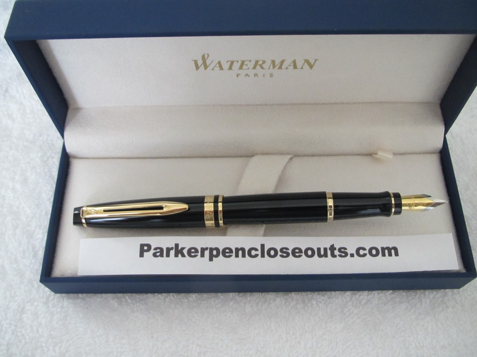 Waterman Expert 3 Black Gold Trim Fountain Pen Medium Point Nib