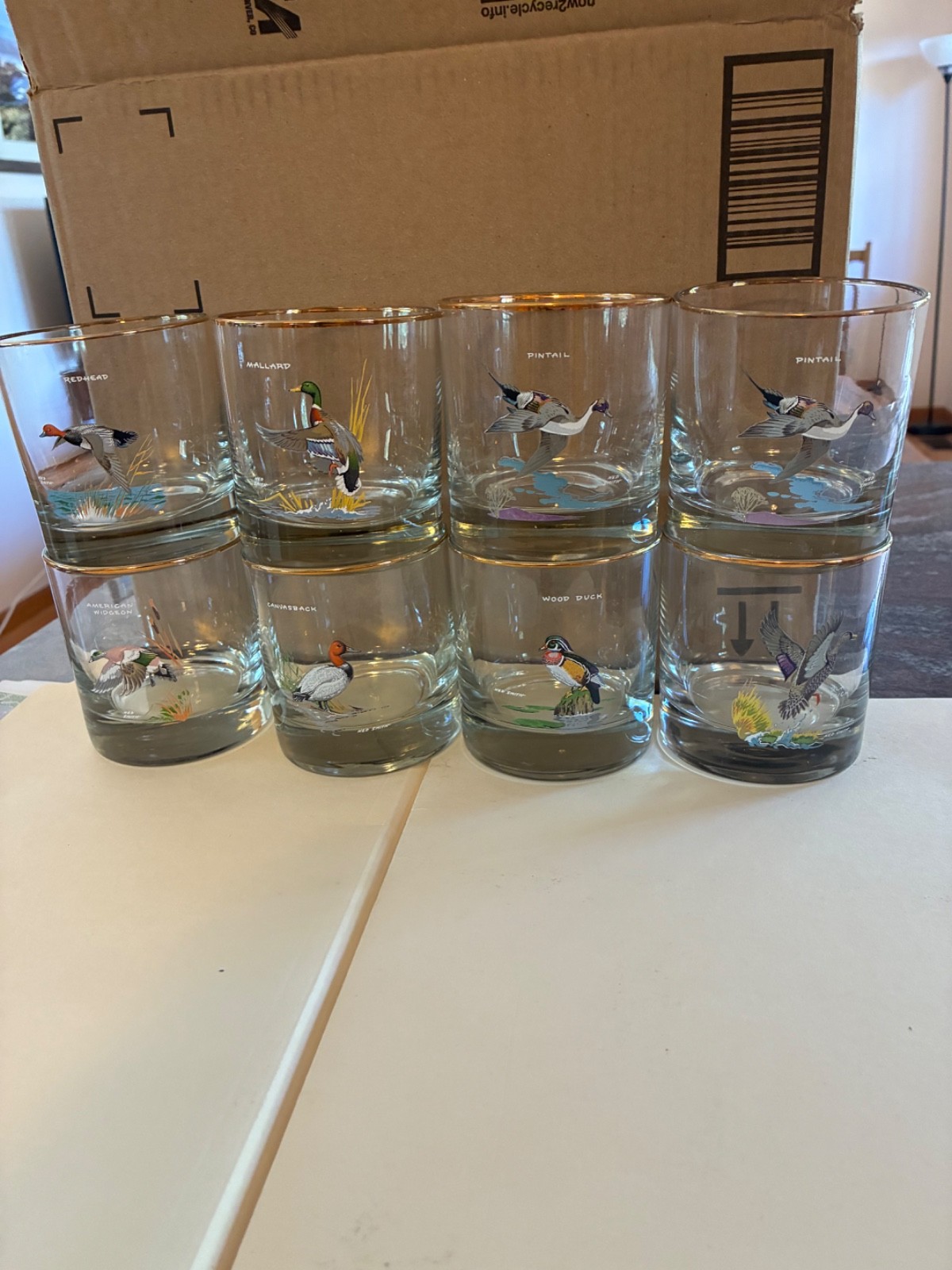 vintage Ned Smith painted duck glasses, national wildlife federation. vintage Ned Smith painted duck glasses, national wildlife federation.