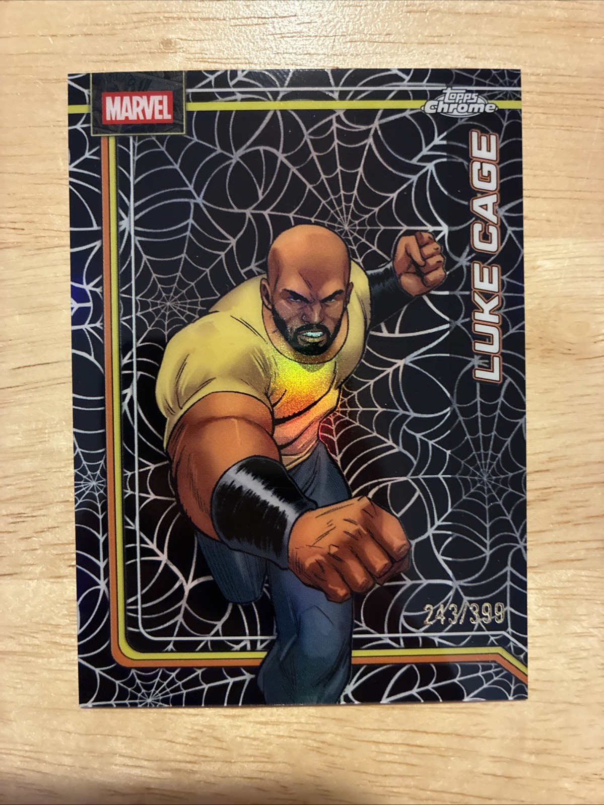 2026 Topps Chrome Marvel Luke Cage Spider-Web Refractor #/399