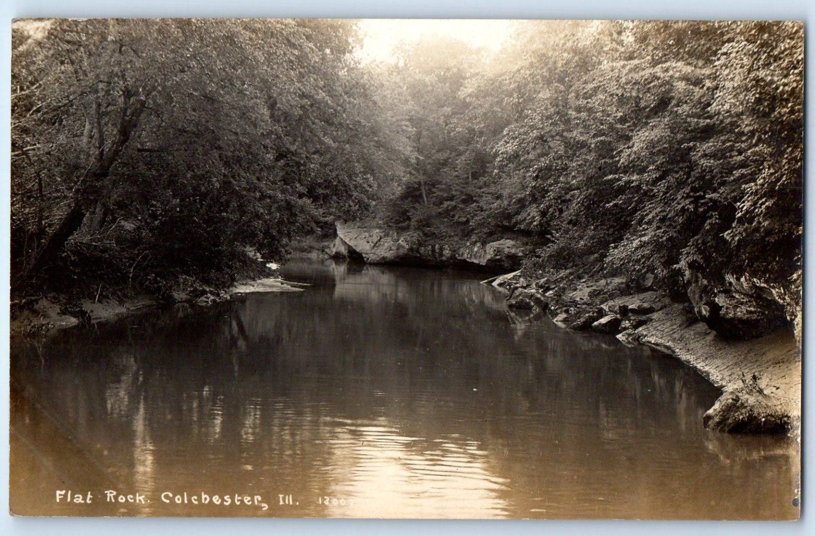 1909 View Of Flat Rock Colchester Illinois IL RPPC Photo Posted Antique Postcard