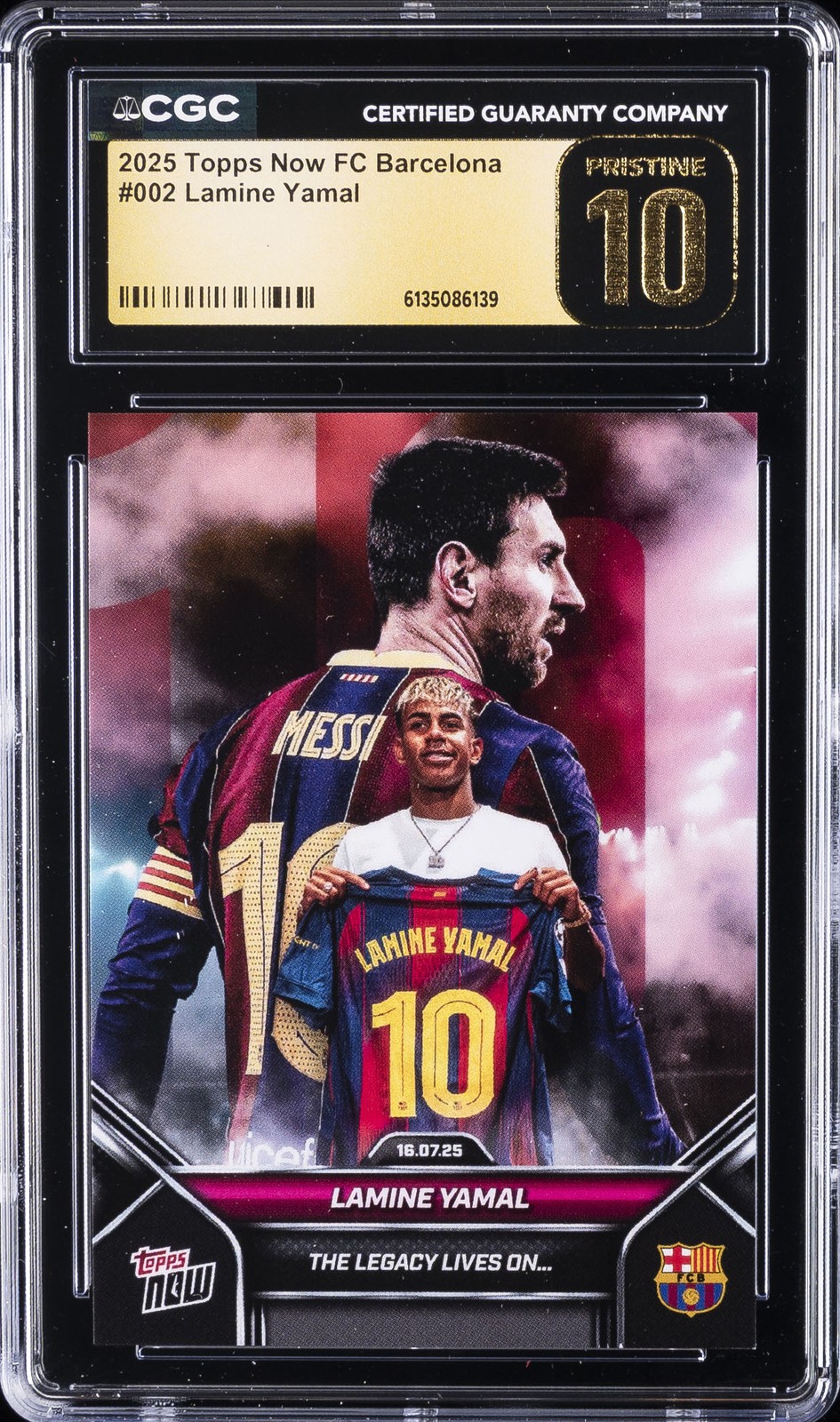 2025 TOPPS NOW FC BARCELONA #002 LAMINE YAMAL CGC 10 PRISTINE