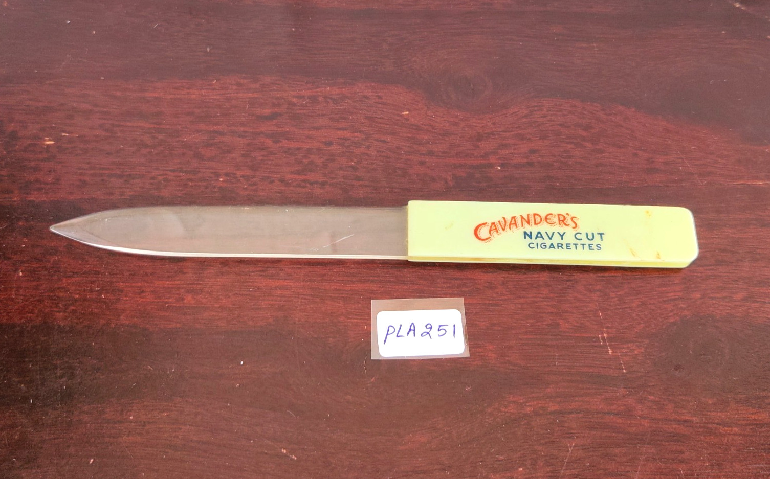 1940s Vintage Cavander Navy Cut Cigarette Advertising Letter Opener Rare PLA251