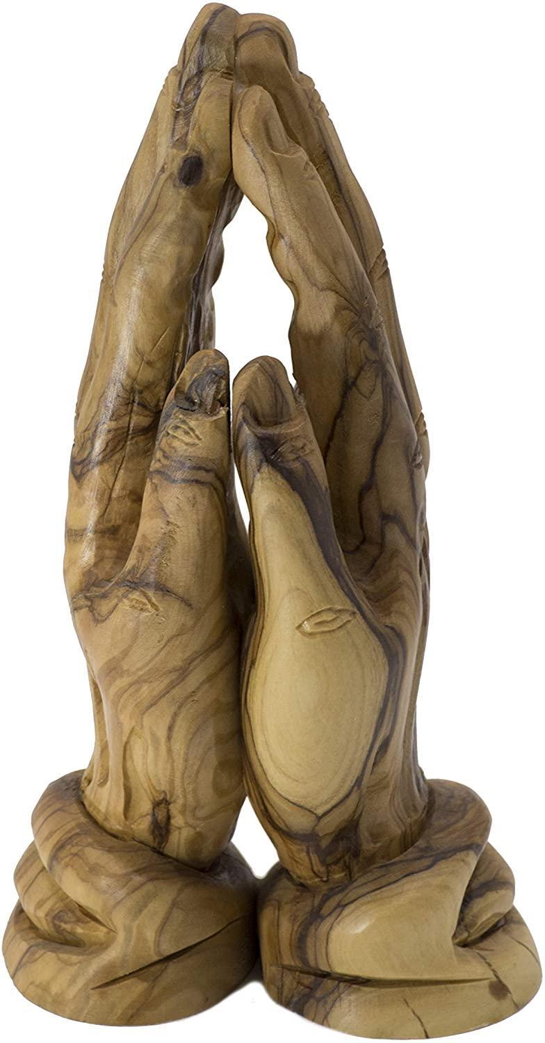 Praying Hands Large 345 Hands Made in Olivewood Bethlehem 6 inch / 15cm