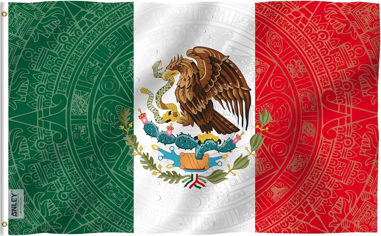 Anley 3x5 Foot Mexico Flag Indepedence Day Aztecs Mexican MX Cinco de Mayo Flag