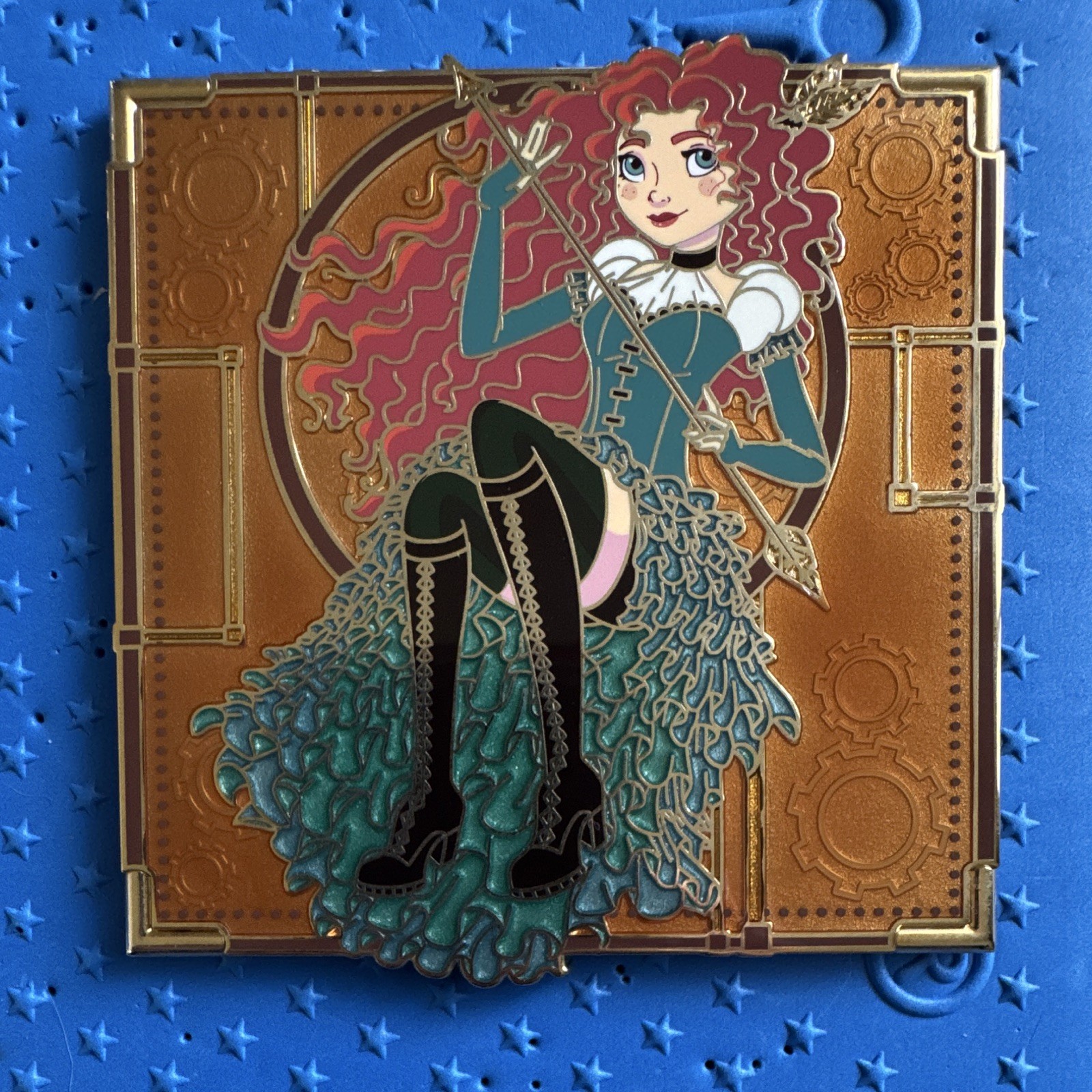 Brave Princess Steampunk Merida Scottish Jumbo Fantasy Pin LE 60