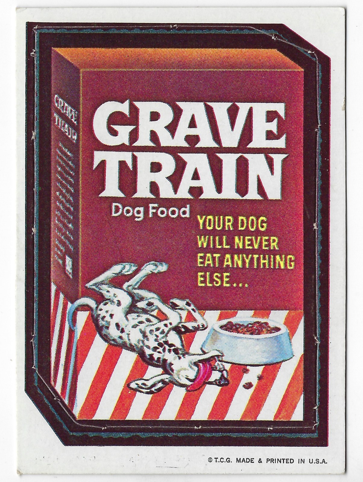 1967 Topps Wacky Packages DIE-CUT Series #6 of 44 GRAVE TRAIN rare variant nm
