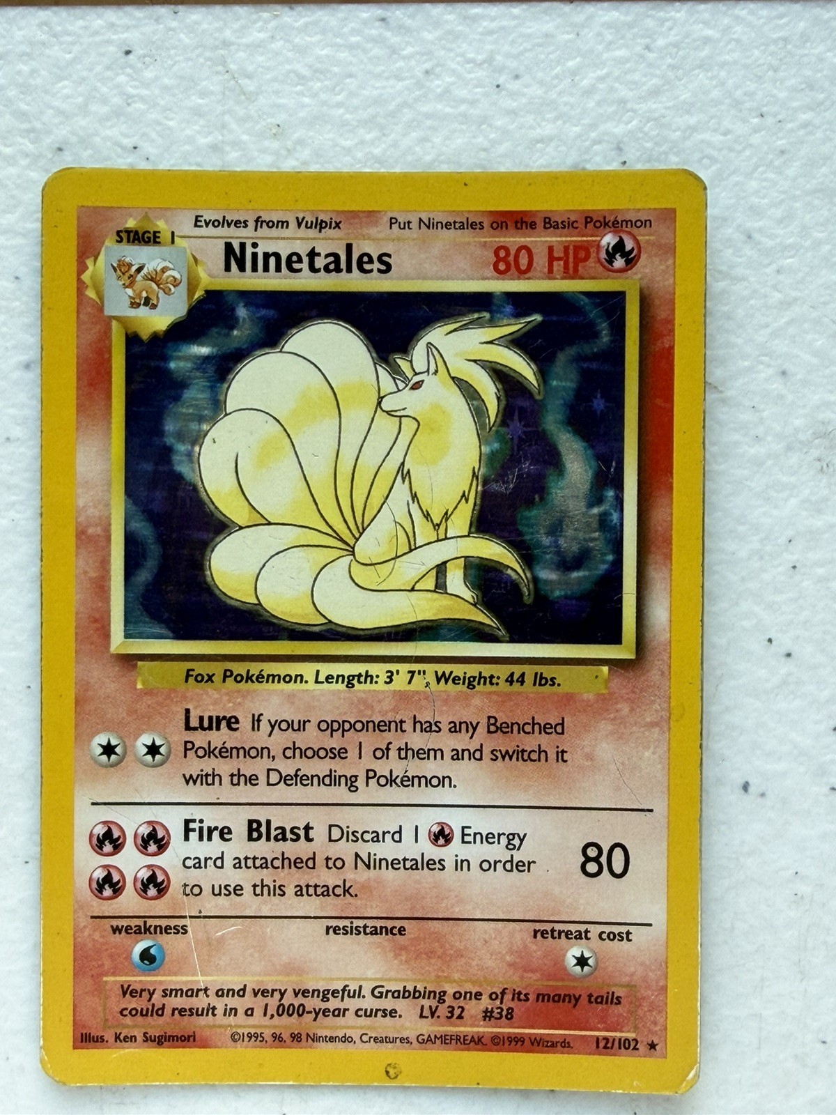 Ninetales (12/102) Base Set Unlimited - Holo Rare - Pokemon TCG English (MP) Ninetales (12/102) Base Set Unlimited - Holo Rare - Pokemon TCG English (MP)