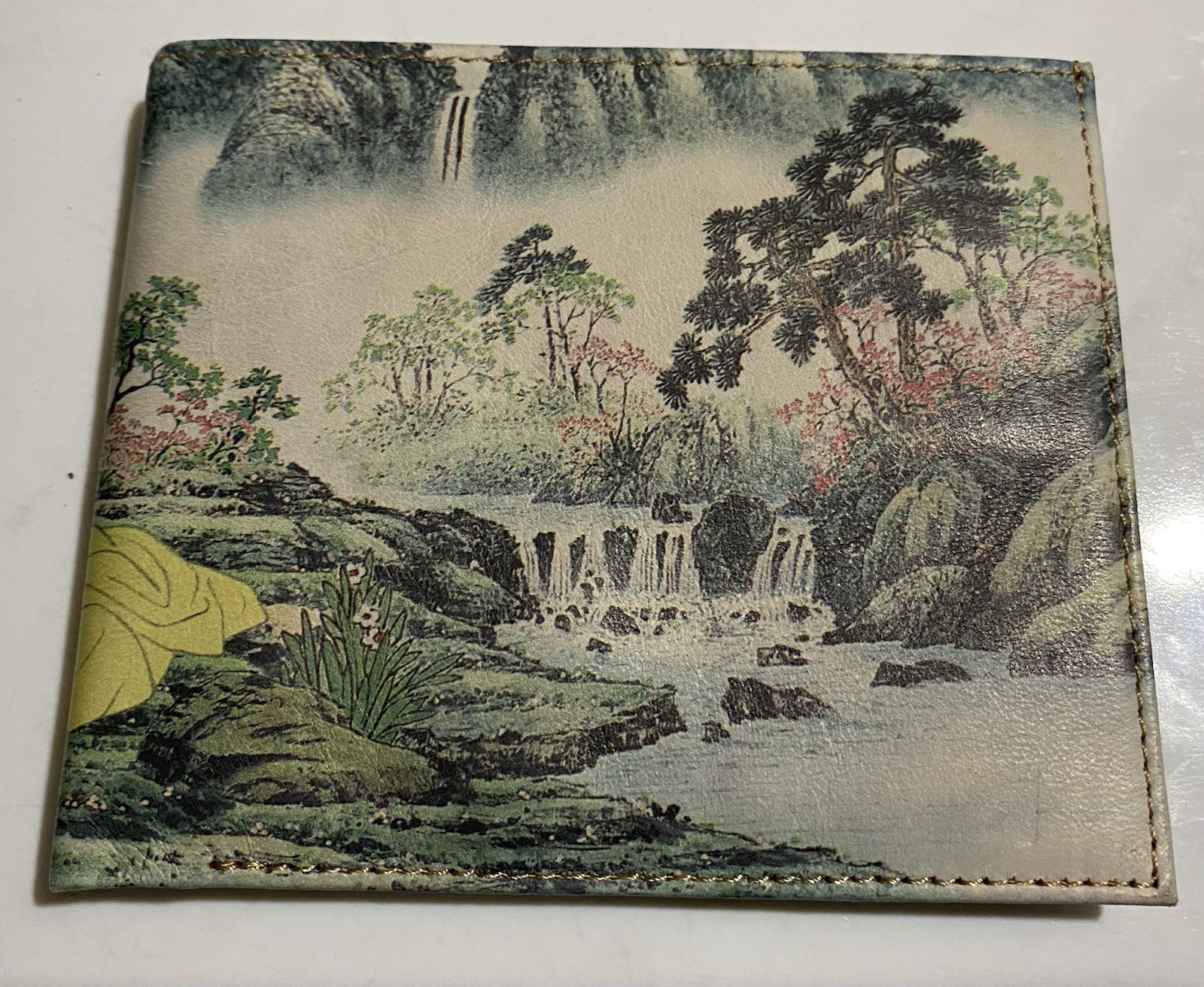 Rare Post WWII Extremely Soft Leather Wallet Traditional Japanese Garden Scene Rare Post WWII Extremely Soft Leather Wallet Traditional Japanese Garden Scene
