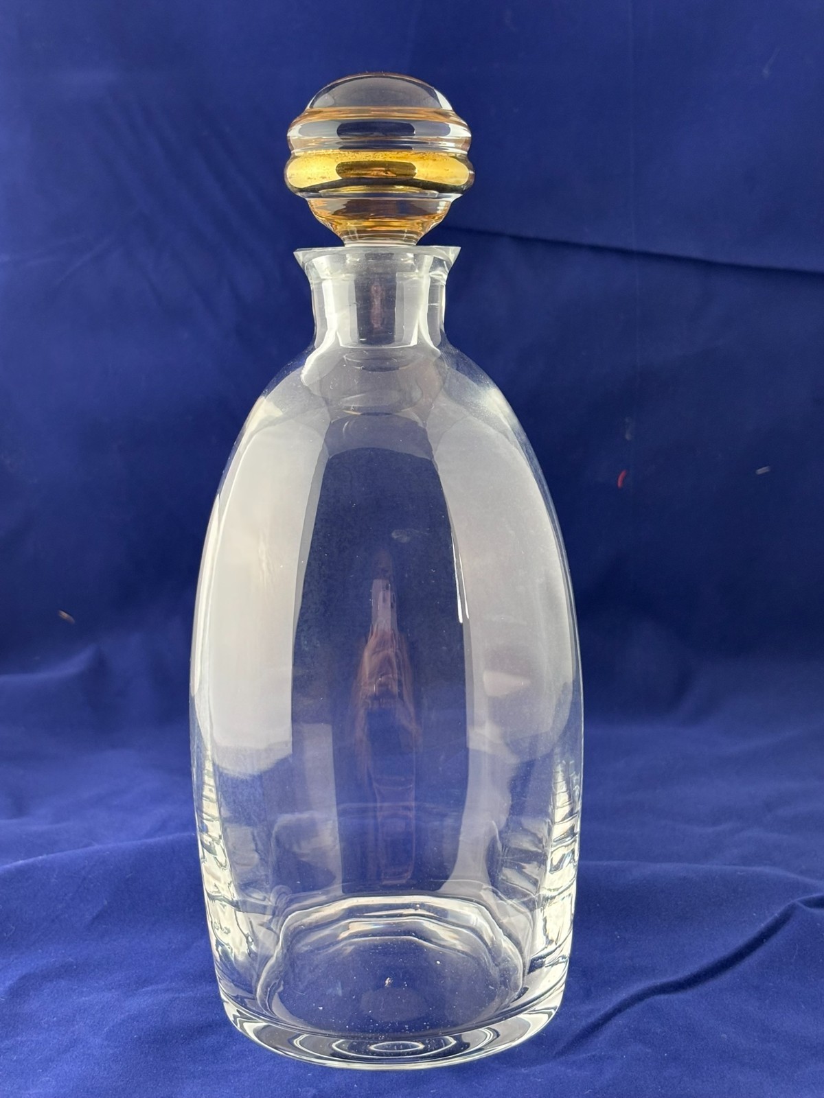 Mikasa Jamestown Gold Crystal Decanter w Stopper Clear Austrian Glass Vintage