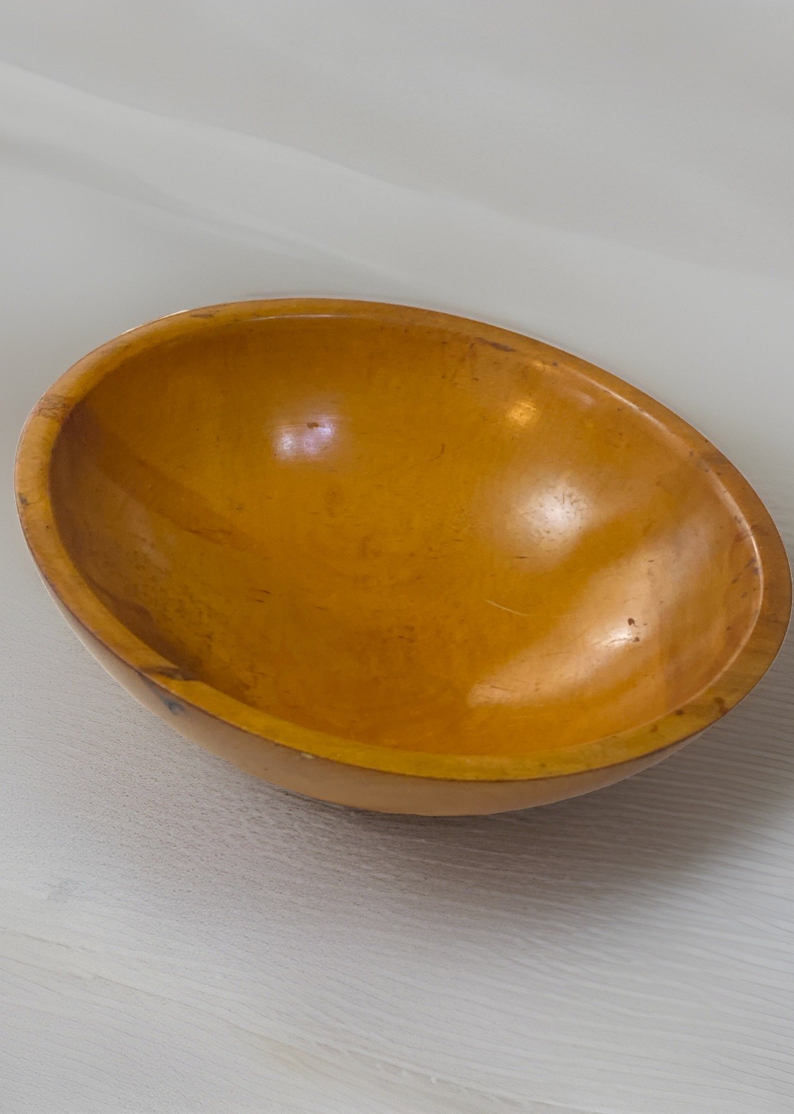 Vintage Rock Maple Wooden Bowl Hand turned 12.5 Inches Wood Grains