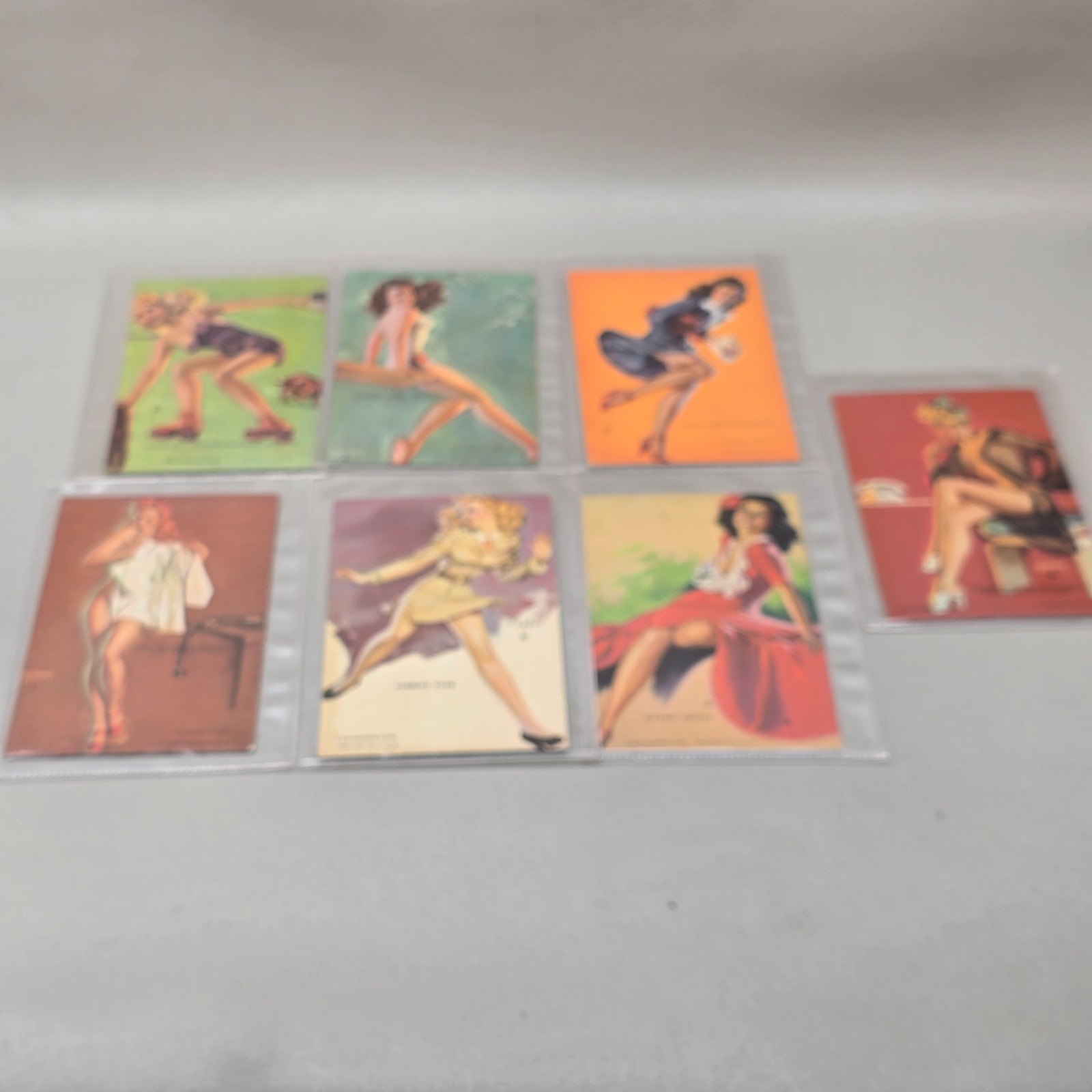 Vintage Zoe Mozert Mutoscope Pin Up Cards Signed Cheesecake Glamour Art 7 Pc