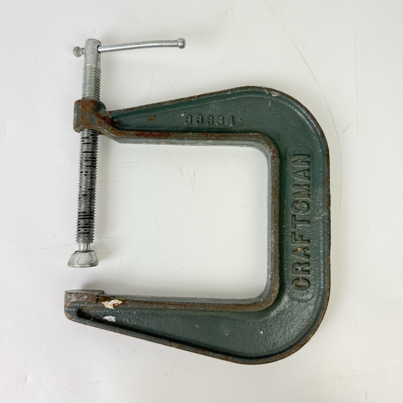 Vintage Craftsman USA 66684 Green Pearlitic C Clamp Working