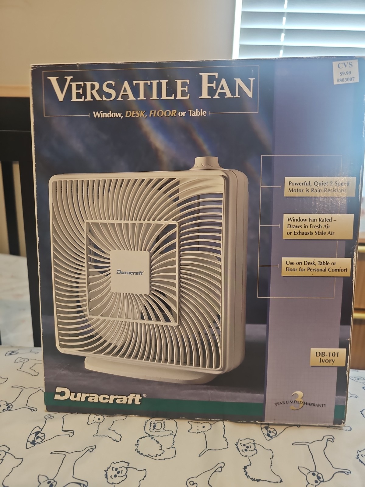Vtg Duracraft Versatile 2 Speed 10” Desk Table Or Floor Box Fan DB-14FO White Vtg Duracraft Versatile 2 Speed 10” Desk Table Or Floor Box Fan DB-14FO White