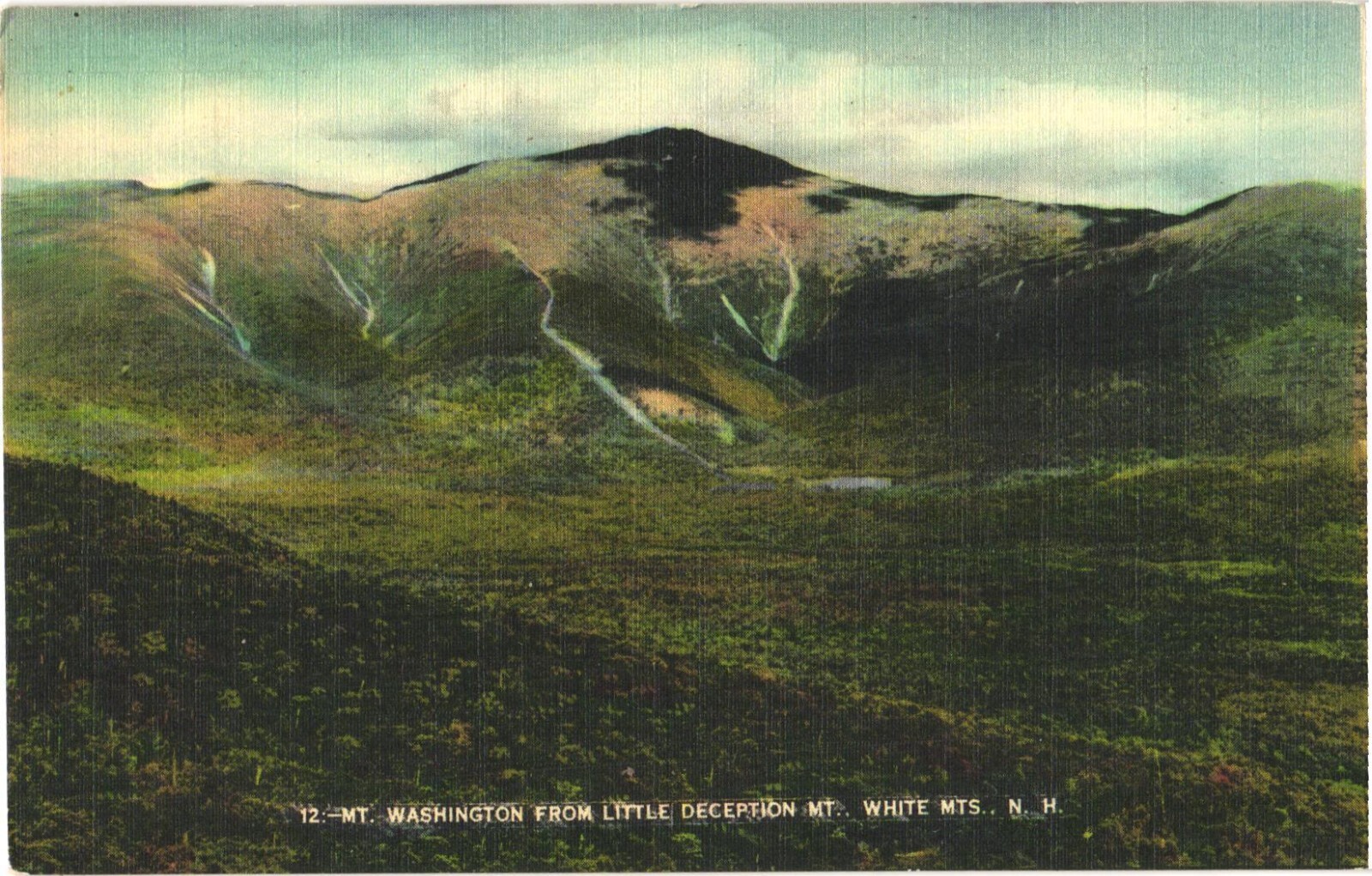 Mt Washington NH from Little Deception Mt Undivided Back Postcard c1905 Unused