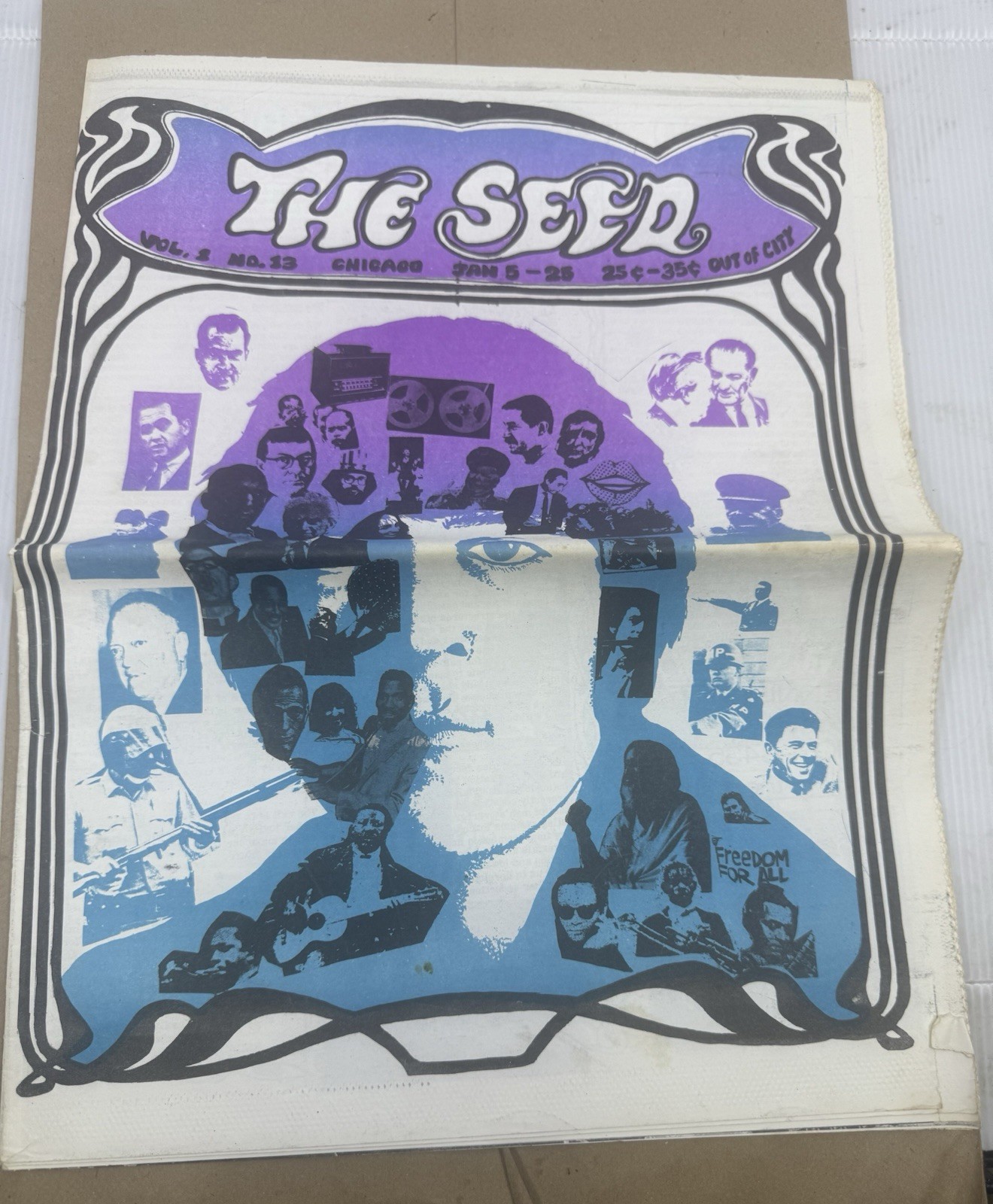 Chicago Seed 1960s Underground Newspaper (Vol. 8 No. 13) John Lennon RARE Chicago Seed 1960s Underground Newspaper (Vol. 8 No. 13) John Lennon RARE