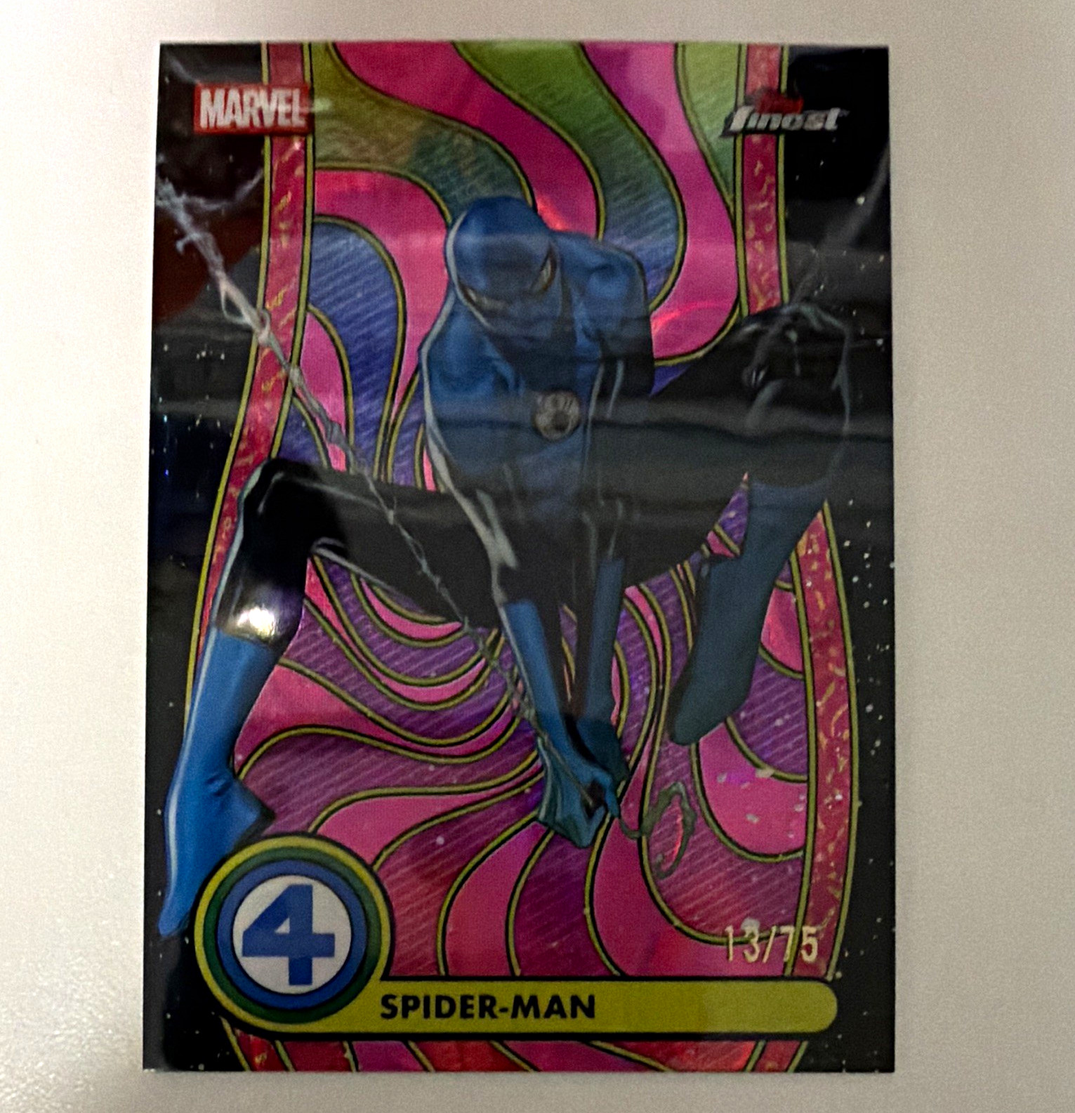 Topps 2026 Topps Finest Marvel Spider-Man Blacklight Card #BL-082 13/75