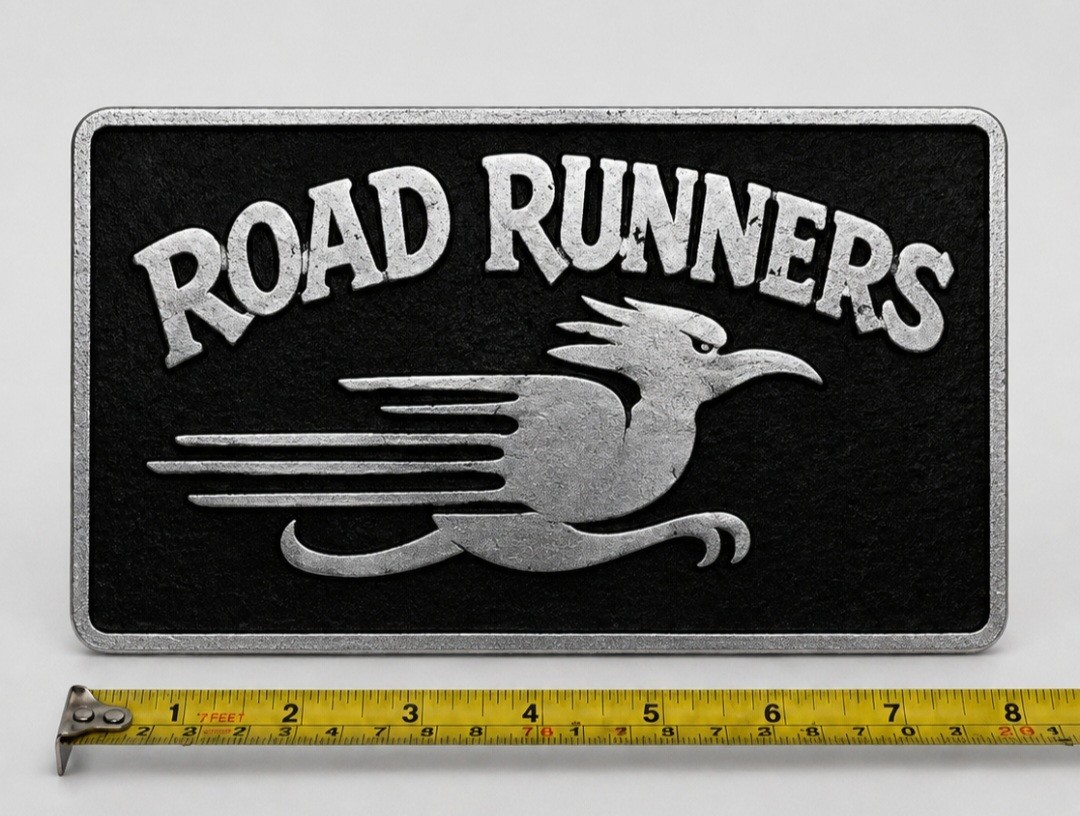 ROAD RUNNER Cast Aluminum Car Club Plaque ROAD RUNNER Cast Aluminum Car Club Plaque
