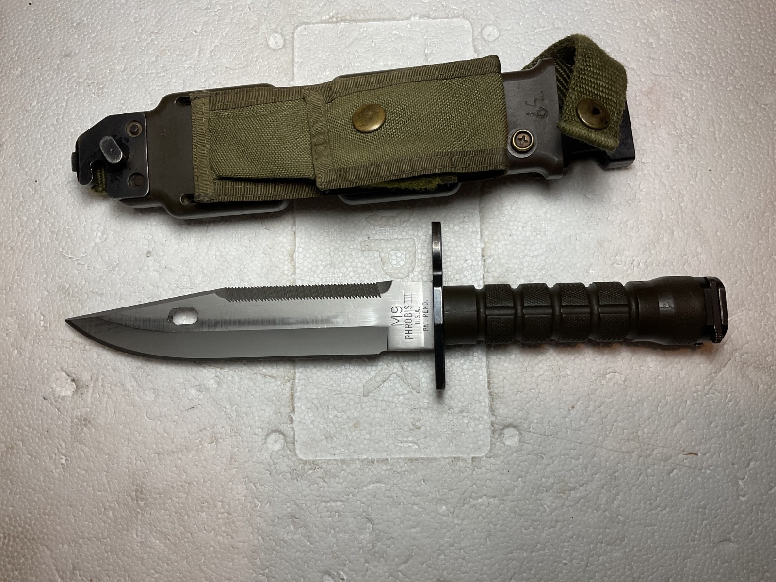 PHROBIS III US M9 Military Fixed Blade with Scabbard PHROBIS III US M9 Military Fixed Blade with Scabbard