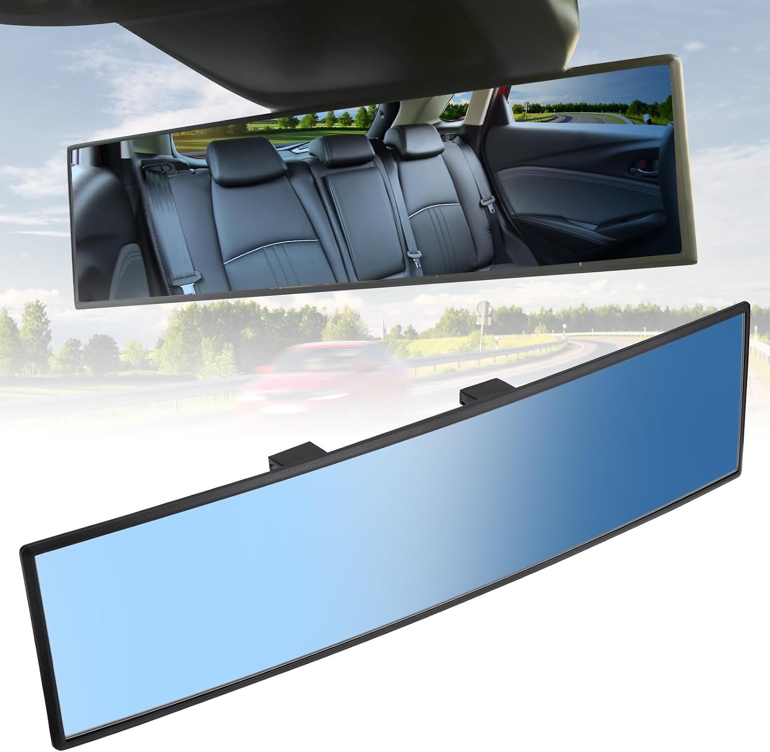 Rear View Mirror, Universal 12 Inch 2 Pack Panoramic Convex Rearview Mirror...