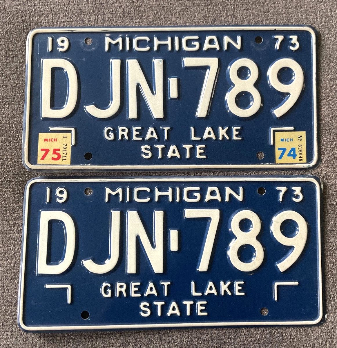 RARE 1973 MICHIGAN LICENSE PLATE PLATES PAIR SET ORIGINAL NICE CHEVY FORD DODGE RARE 1973 MICHIGAN LICENSE PLATE PLATES PAIR SET ORIGINAL NICE CHEVY FORD DODGE
