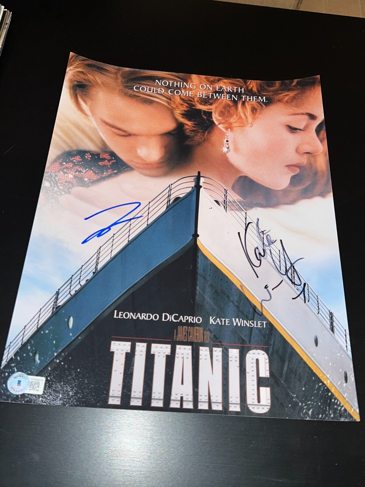 LEONARDO DICAPRIO KATE WINSLET SIGNED AUTOGRAPH 11x14 PHOTO POSTER BECKETT BAS D