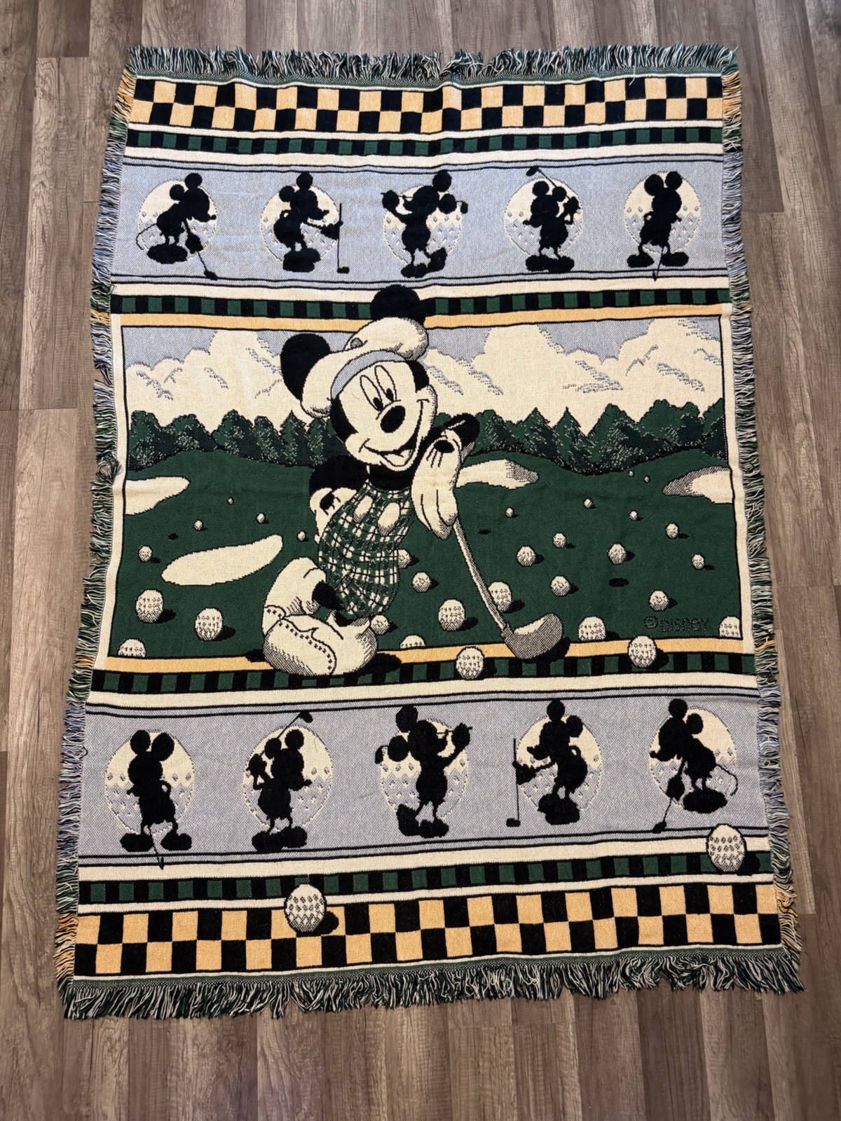 NWOT Vintage Mickey Mouse Golf Tapestry Throw Blanket 50x60 NWOT Vintage Mickey Mouse Golf Tapestry Throw Blanket 50x60