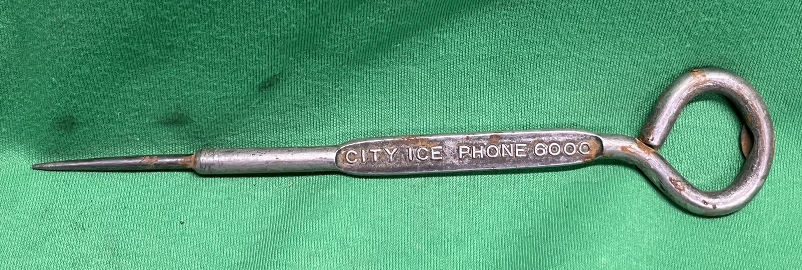Vintage Ice Pick 4 Digit Phone Number City Scored Ice Bottle Opener Advertising Vintage Ice Pick 4 Digit Phone Number City Scored Ice Bottle Opener Advertising