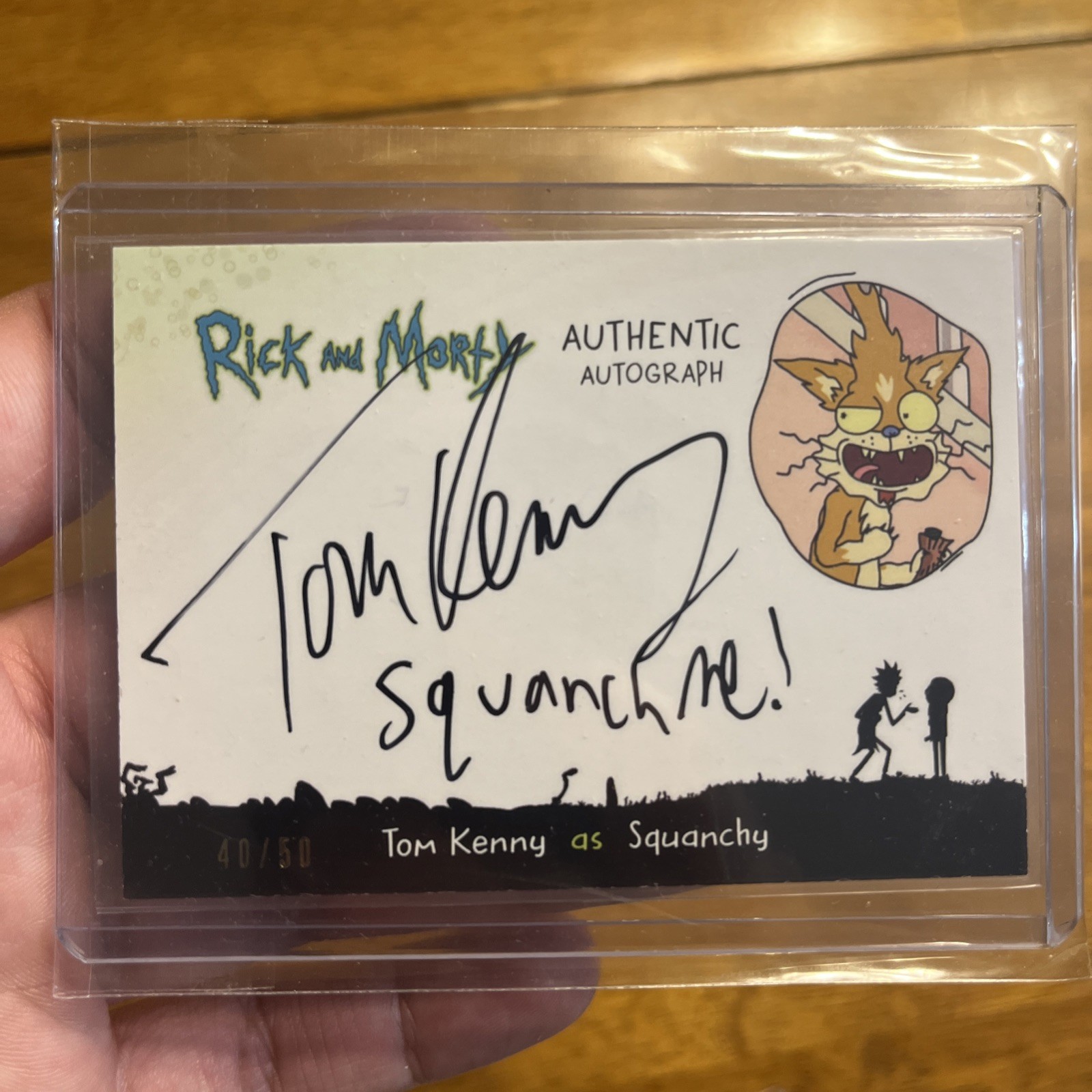 2018 Cryptozoic Rick and Morty Season 1 Tom Kenny Auto Inscription Squanchy /50