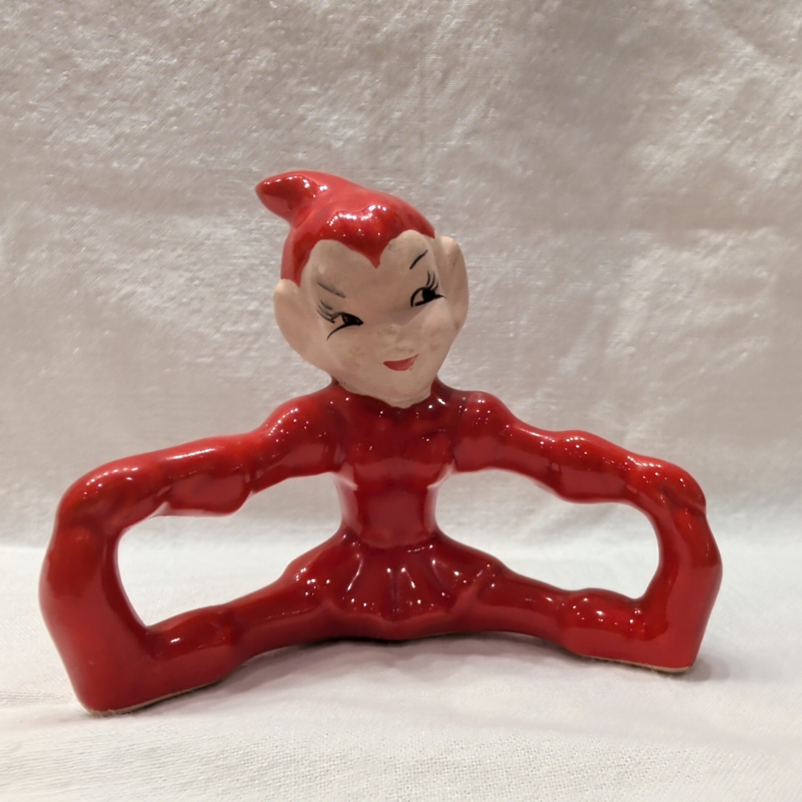 Vintage MCM Gilner 1950’s Red Pixie Elf Ceramic California Pottery Figurine 2.5 Vintage MCM Gilner 1950’s Red Pixie Elf Ceramic California Pottery Figurine 2.5