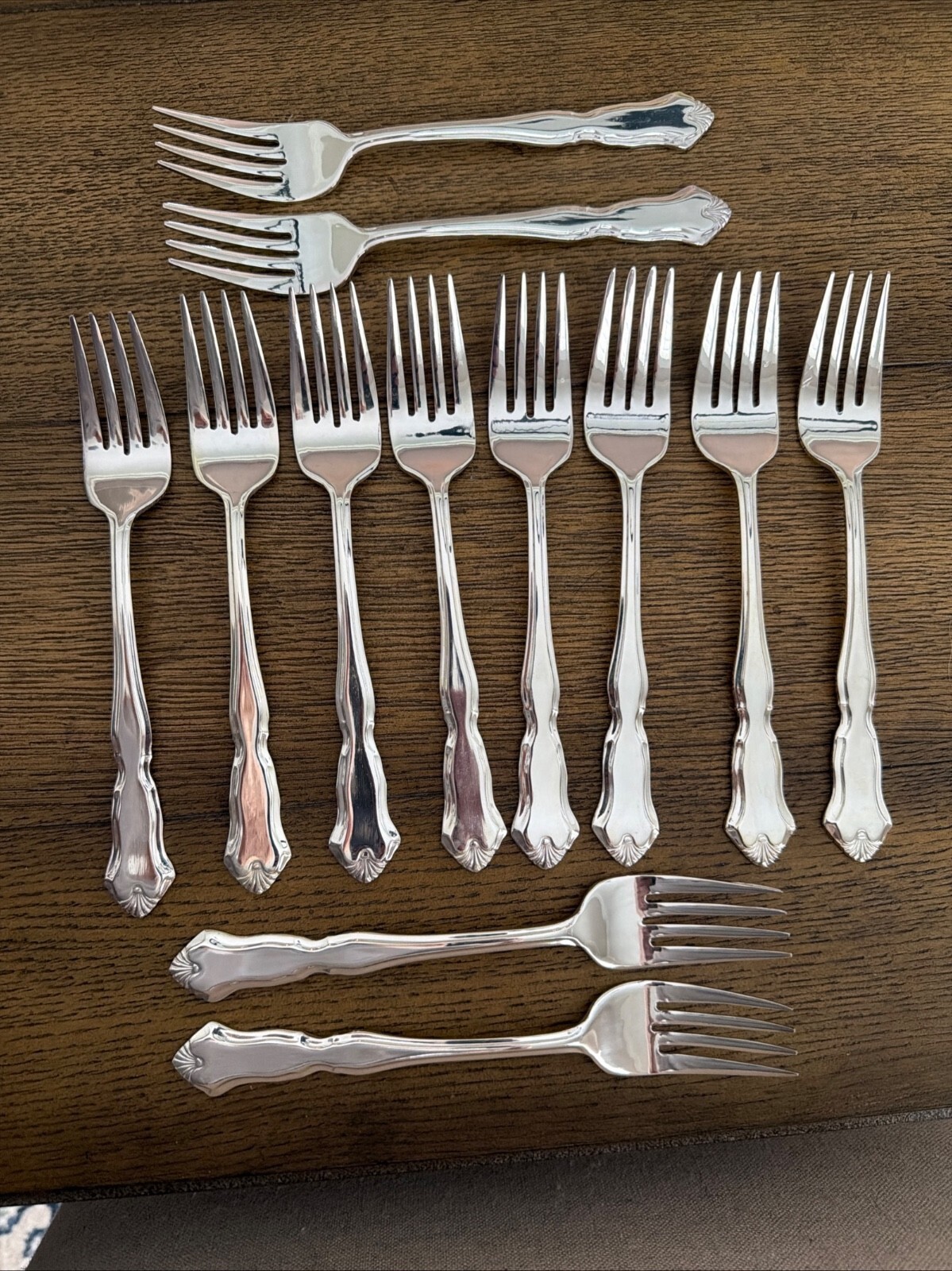 Wallace Deep Silver Centennial Silverplate Salad Forks - Set of 12 Wallace Deep Silver Centennial Silverplate Salad Forks - Set of 12