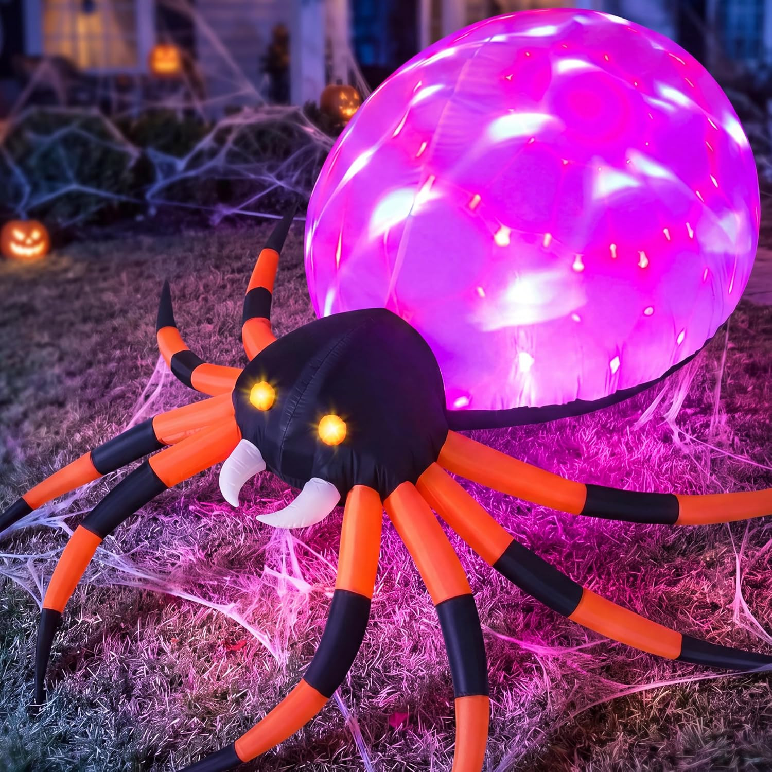 8 FT Halloween Inflatable Giant Spider Outdoor Decorations, Blow up Spider Yard 8 FT Halloween Inflatable Giant Spider Outdoor Decorations, Blow up Spider Yard