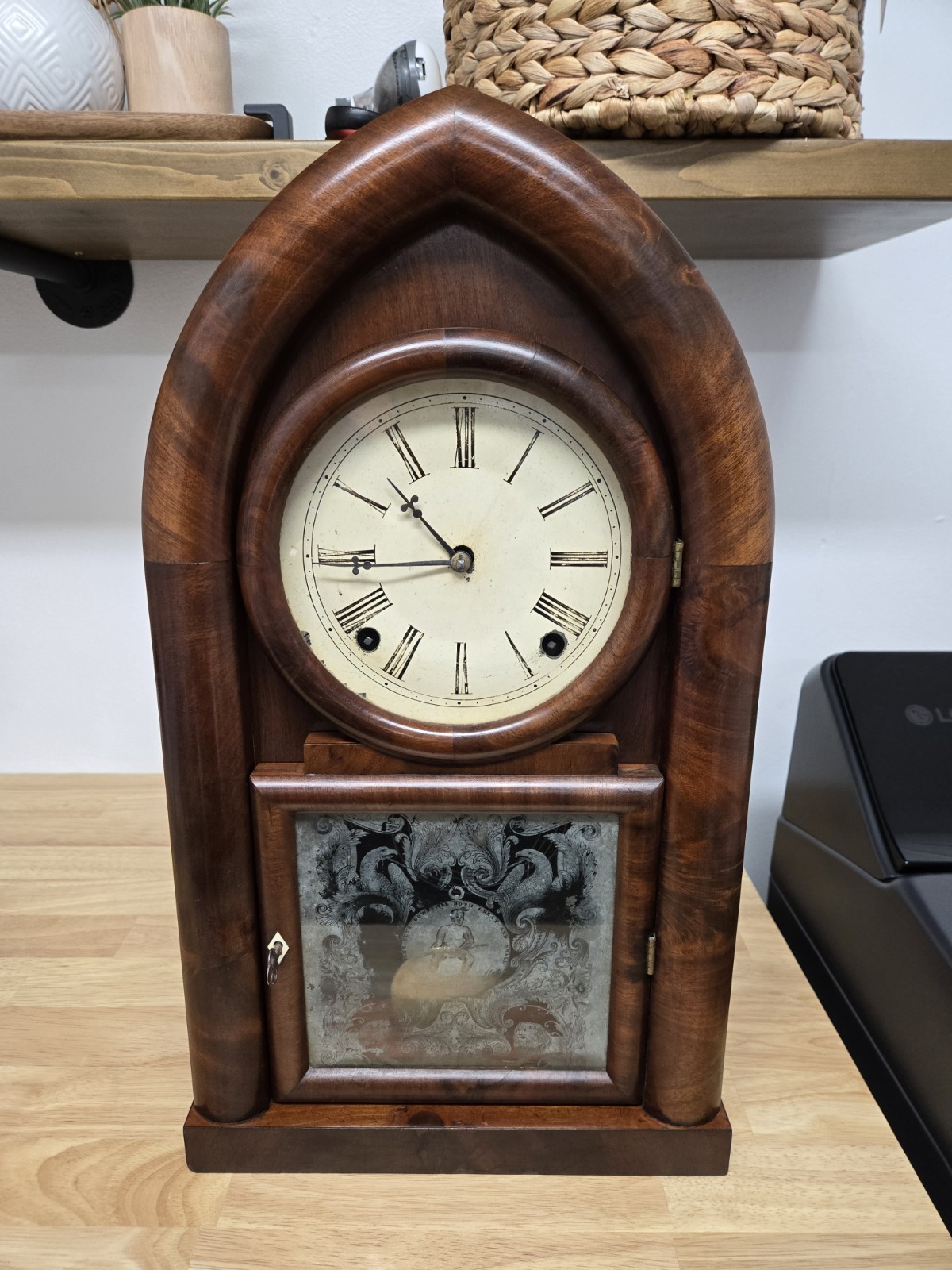 Antique 1860's Forestville Conn. BeeHive Mantel Clock Original Working Condition Antique 1860's Forestville Conn. BeeHive Mantel Clock Original Working Condition