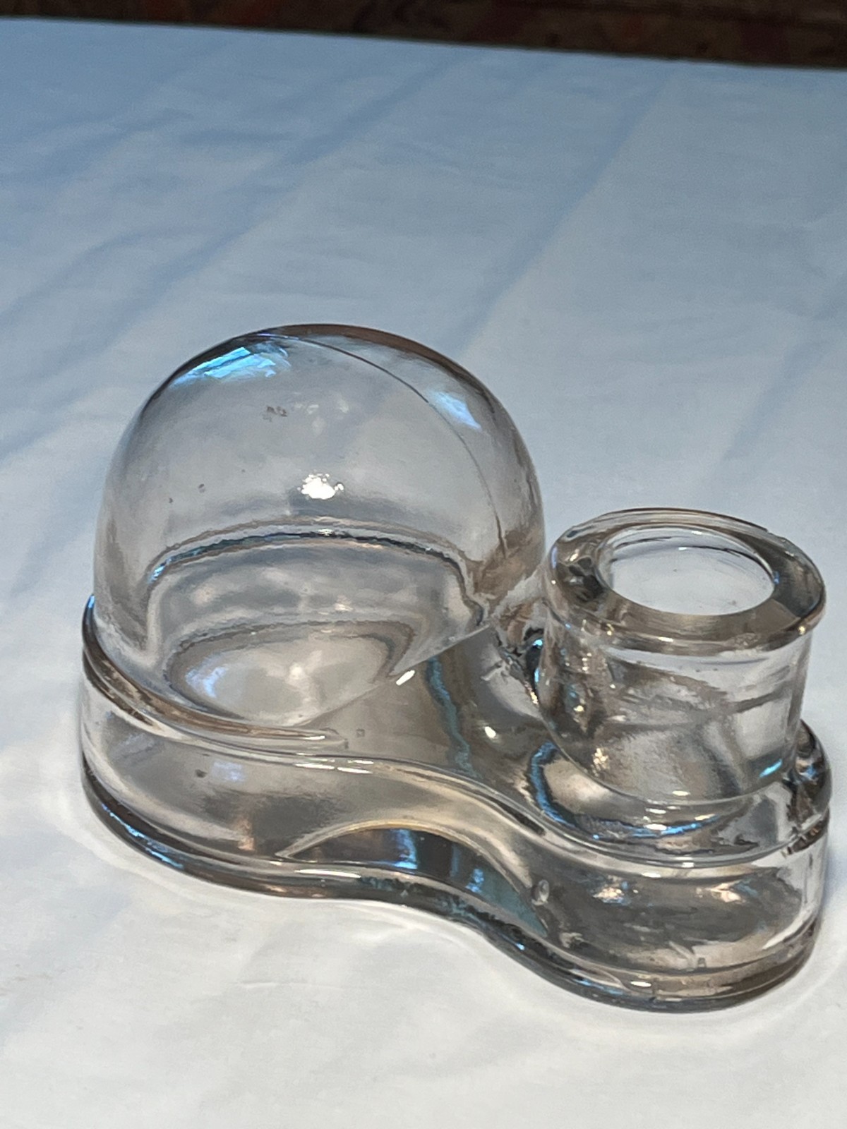 c1890s large Igloo Turtle blown clear glass cork top glue or Ink Bottle c1890s large Igloo Turtle blown clear glass cork top glue or Ink Bottle