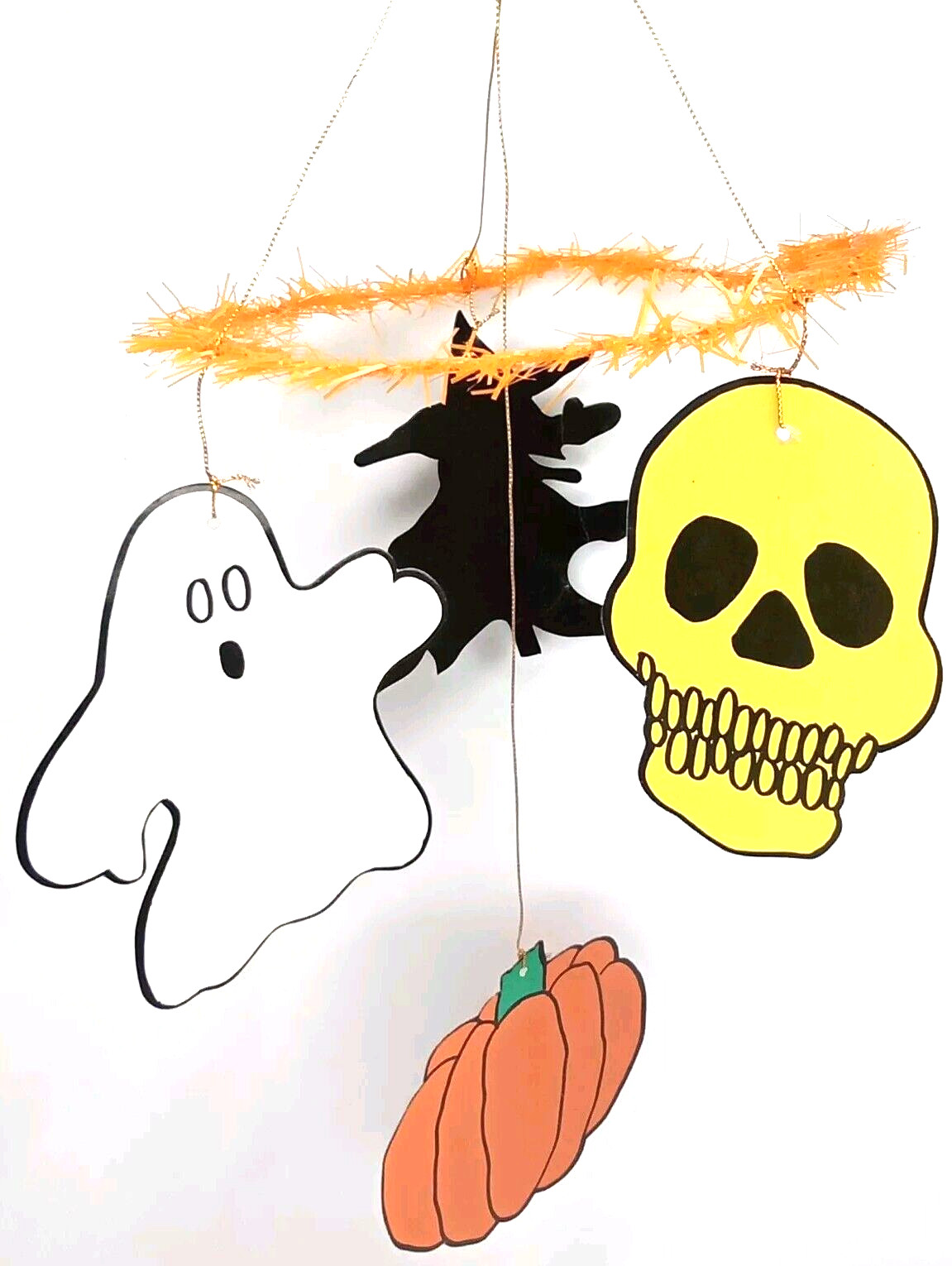 Vintage 1980s Eureka Black Witch Skull Halloween Mobile