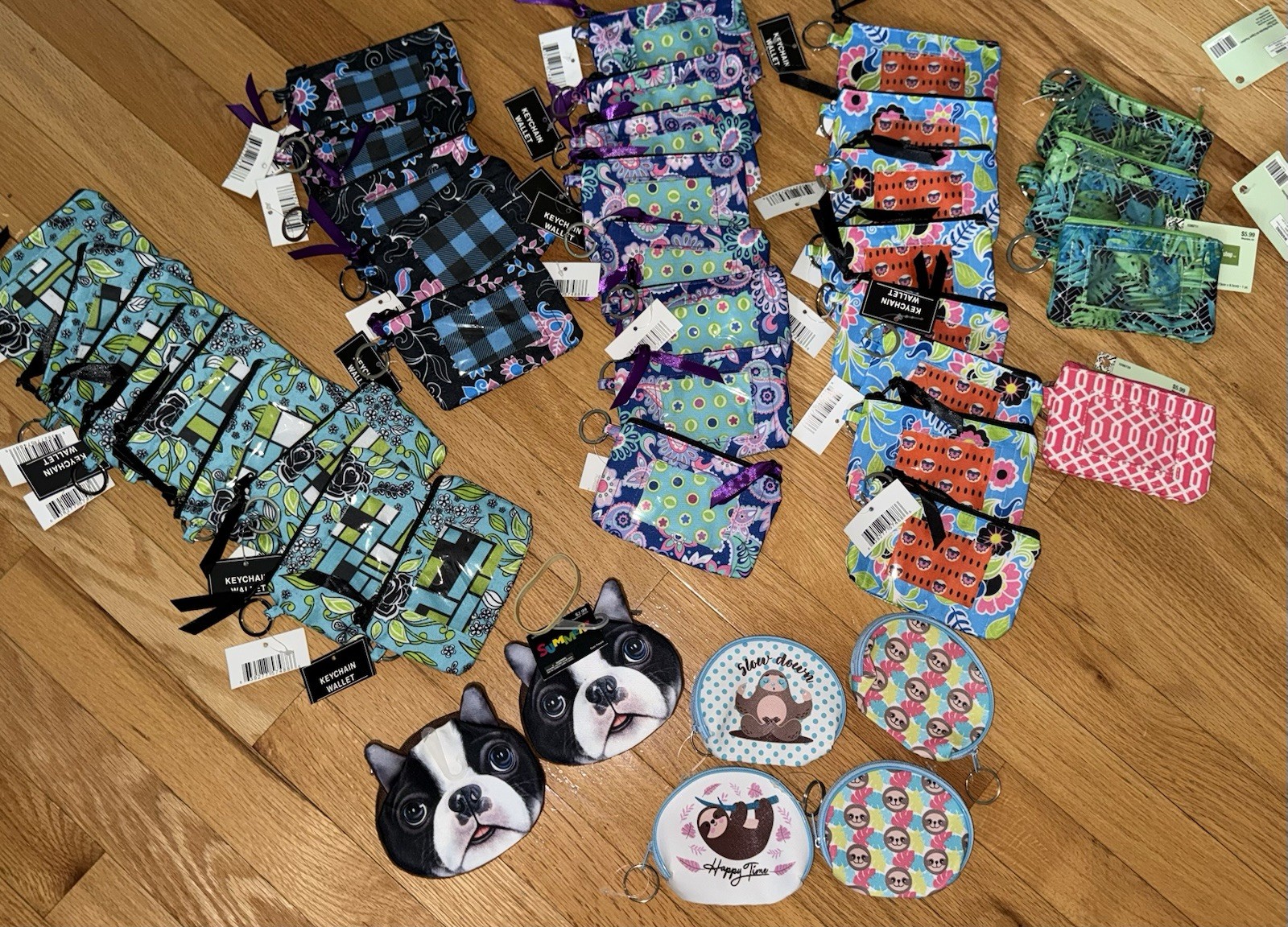 40-Piece NEW Keychain Wallet / Mini Coin Purse Reseller Lot Party Favors