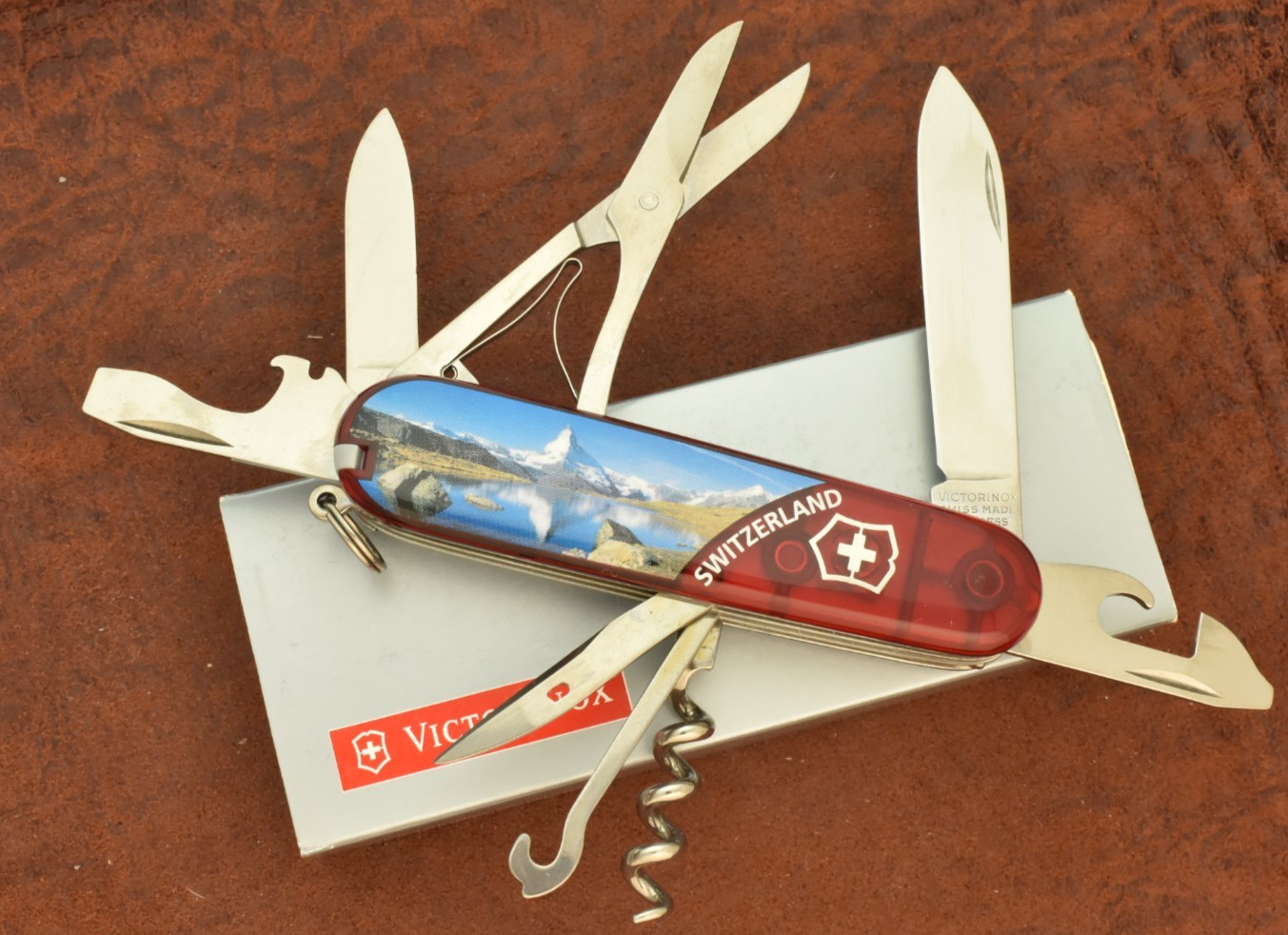 Victorinox Swiss Army Knife 91MM Climber Translucent Ruby Matterhorn 54388 NIB
