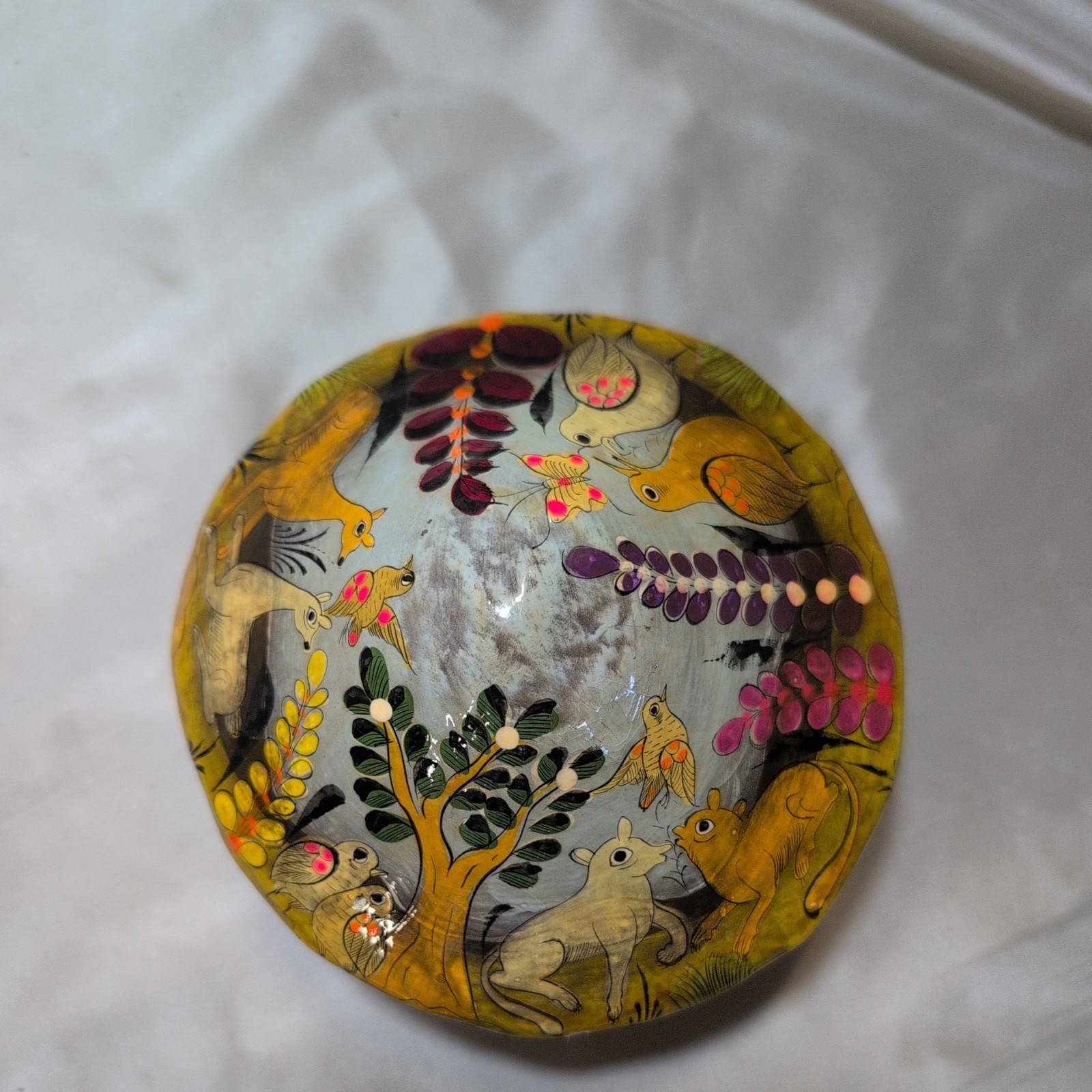 Vtg Sergio Bustamante SerMel Tonala Mexico Paper Mache  Mushroom Birds Signed