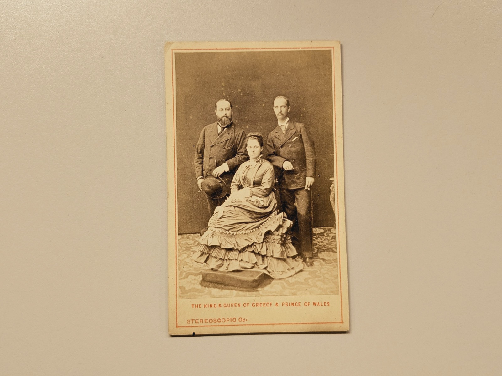 King & Queen of Greece Prince of Wales Royalty CDV Photo Royal Greek British