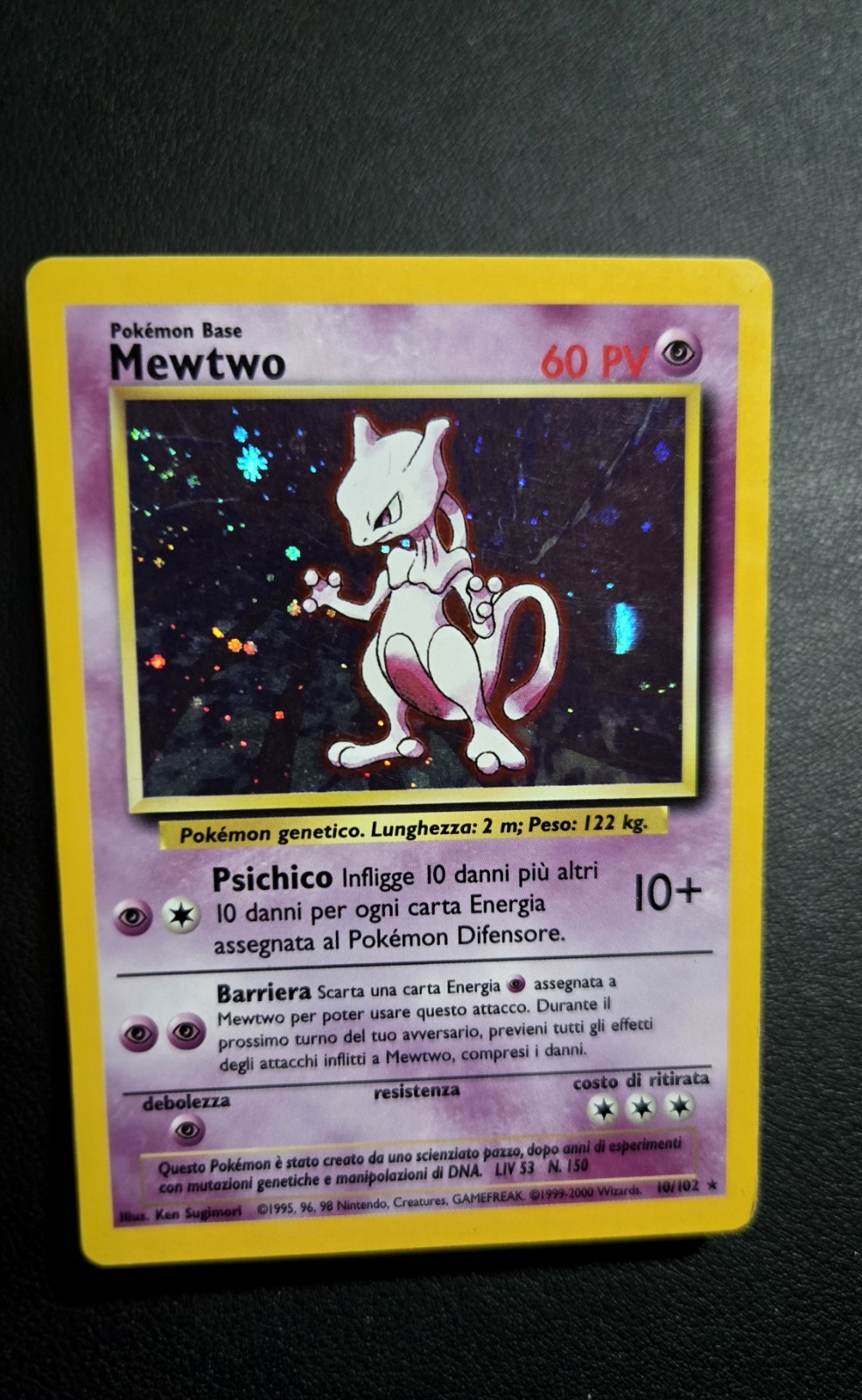 Pokemon Wizards Mewtwo 10/102 ITA 1999 PV 60 Basic Psychic Holographic
