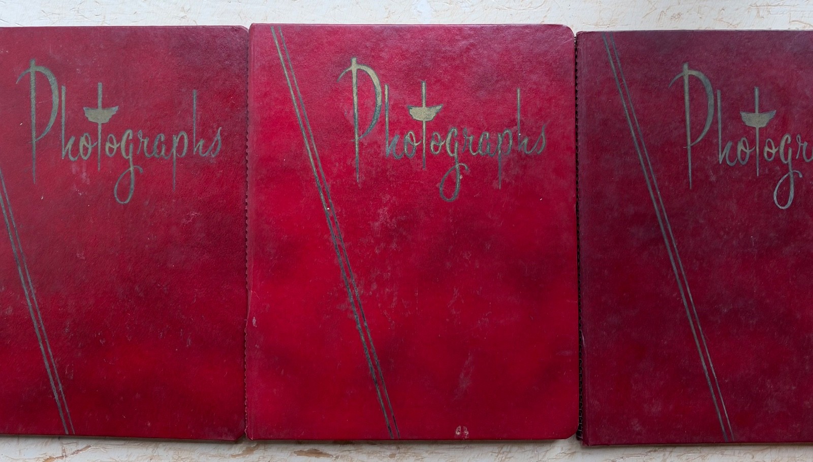 Bundle of 3 photo albums from the 1950's with some Negatives+ephemera
