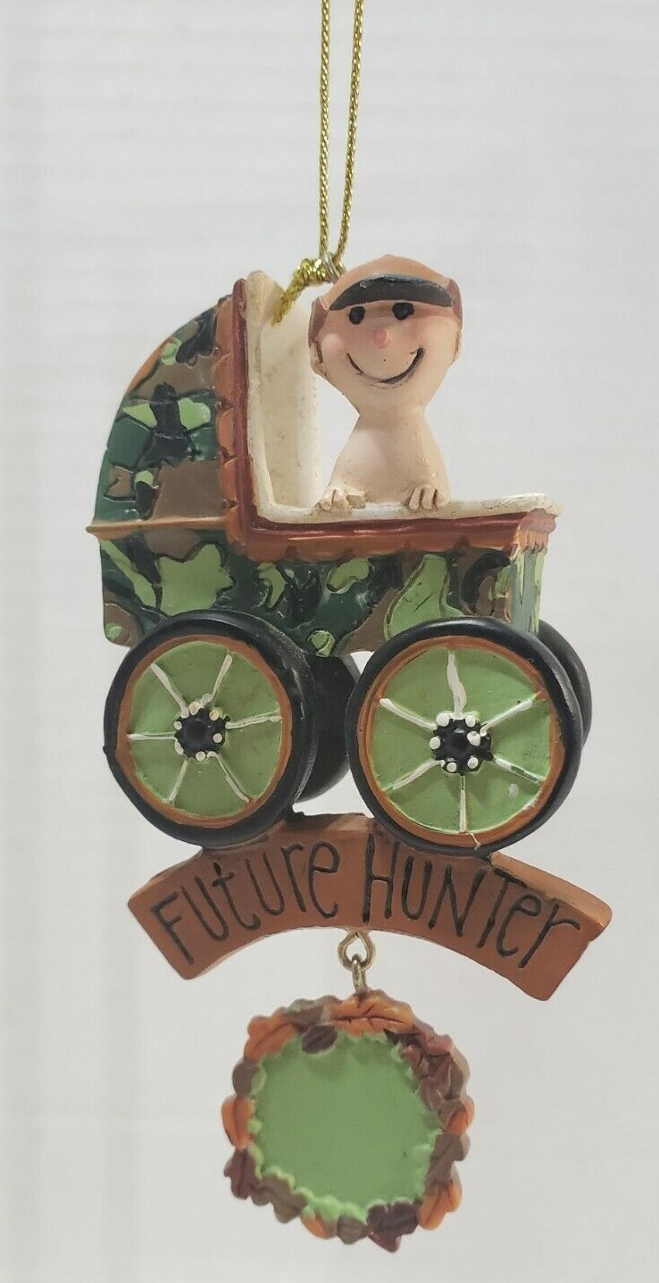 KSA Future Hunter Christmas Ornament Kurt S Adler Baby Carraige Camoflage Resin KSA Future Hunter Christmas Ornament Kurt S Adler Baby Carraige Camoflage Resin