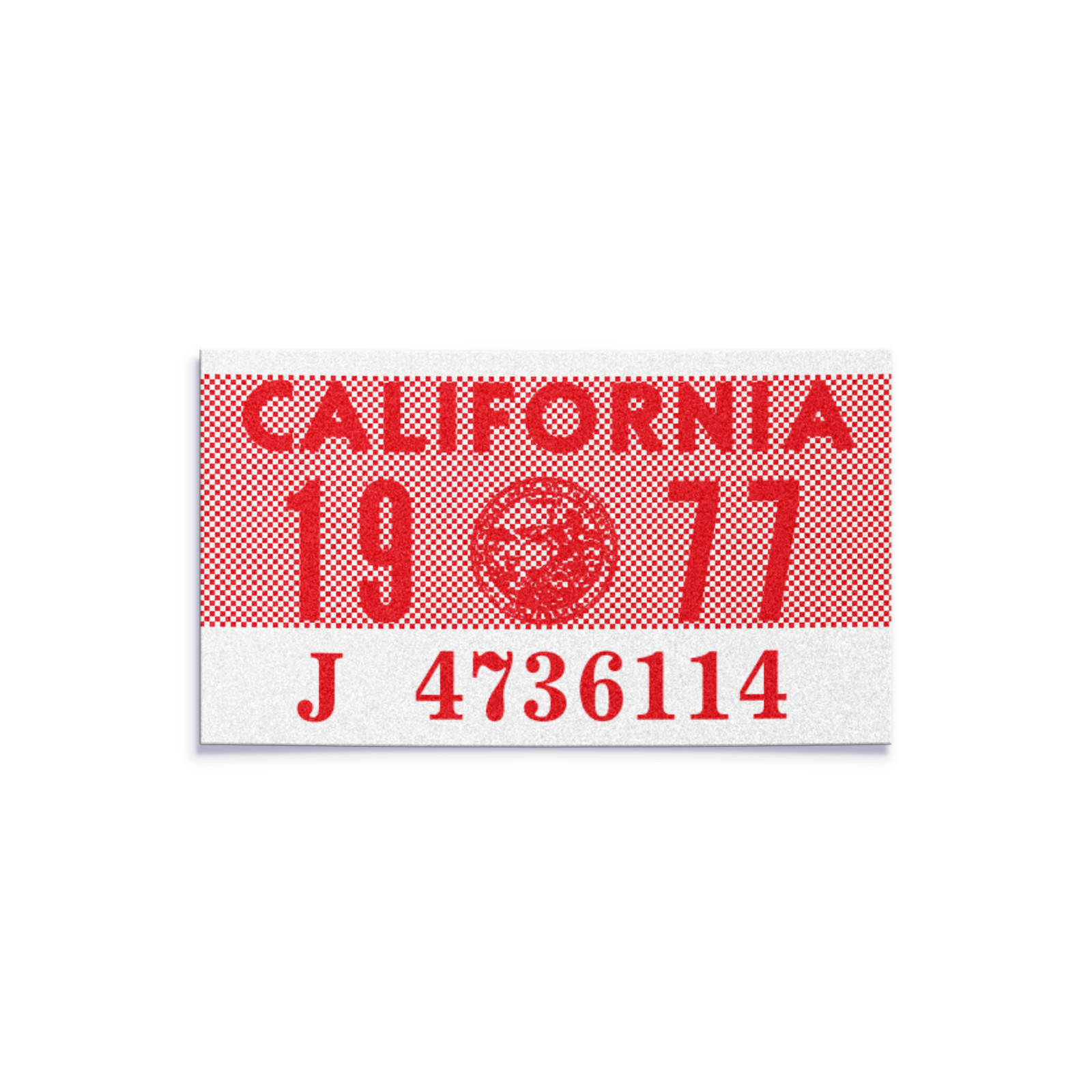 1977 California License Plate Year Sticker - YOM - CA DMV Registration Tab 1977 California License Plate Year Sticker - YOM - CA DMV Registration Tab