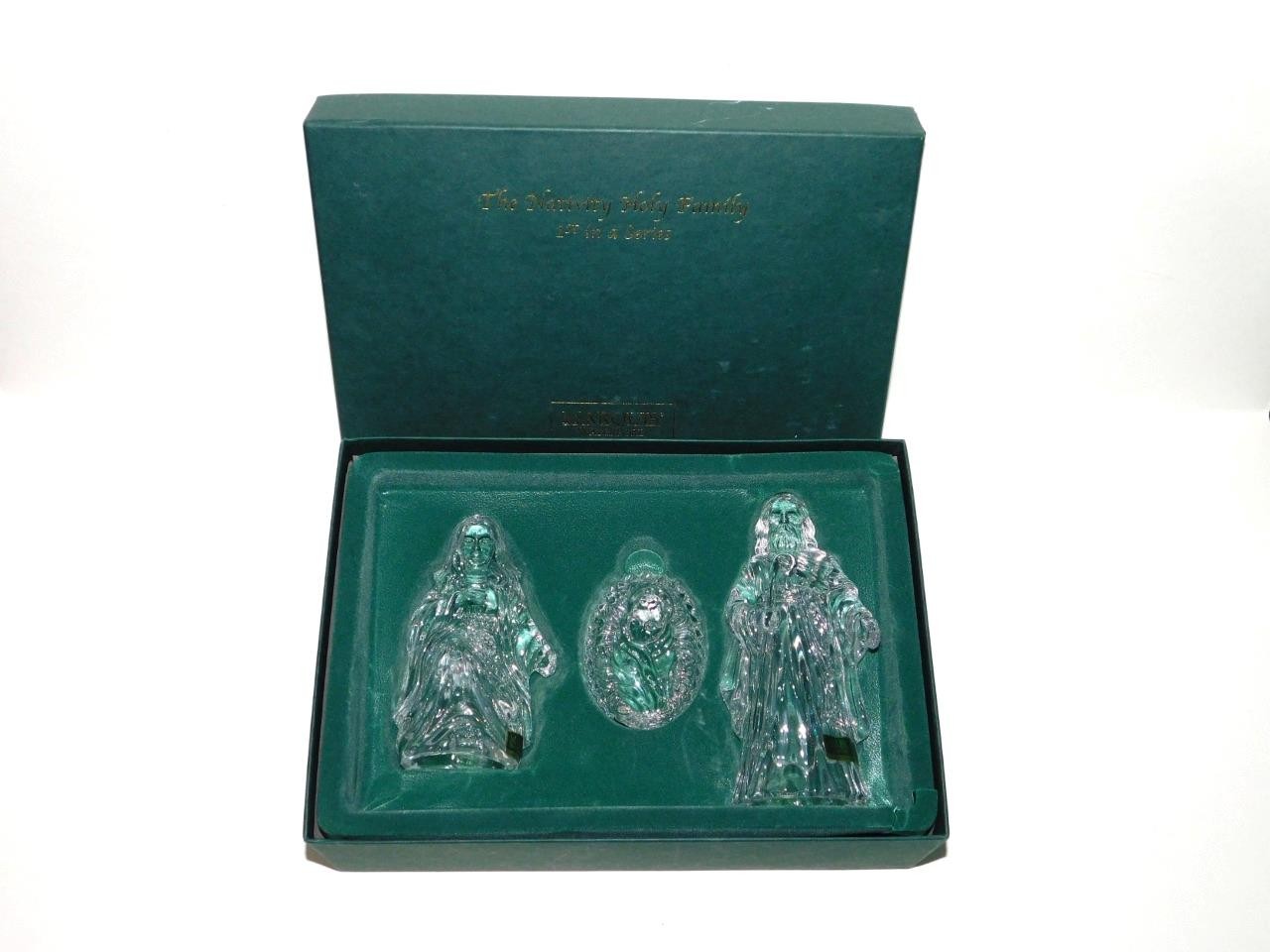 Waterford Crystal Christmas Holy Family Nativity Set 3 In Box Mary Joseph Jesus