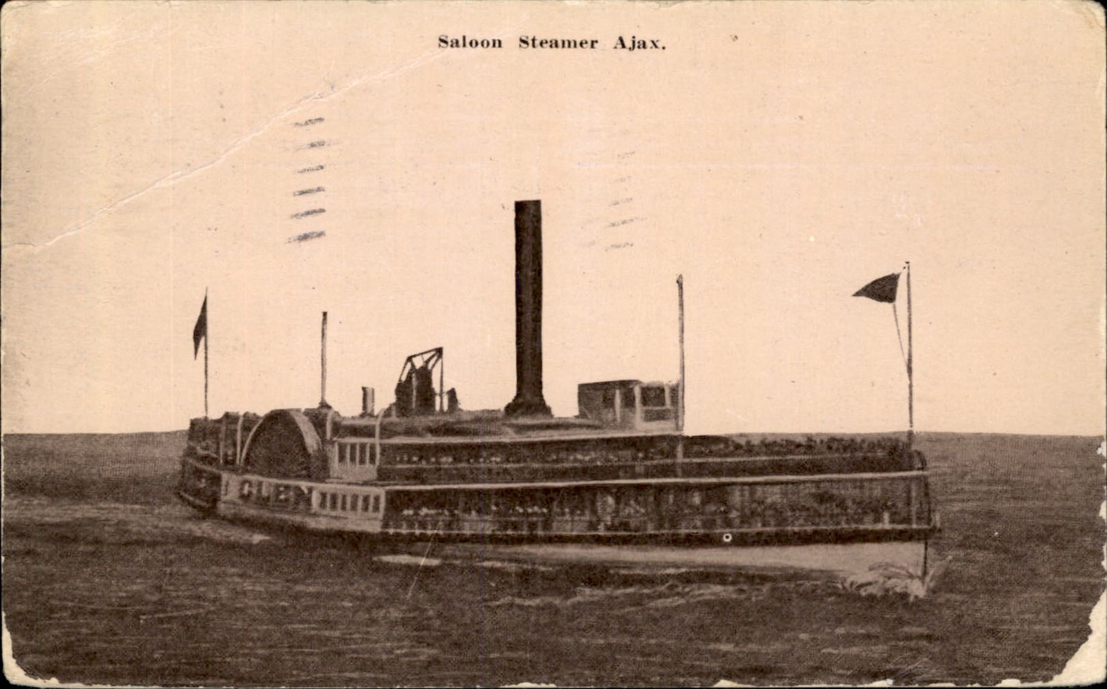 New York City Postal Cancel Saloon Steamer Ajax Steamship GLEN c1910 Postcard