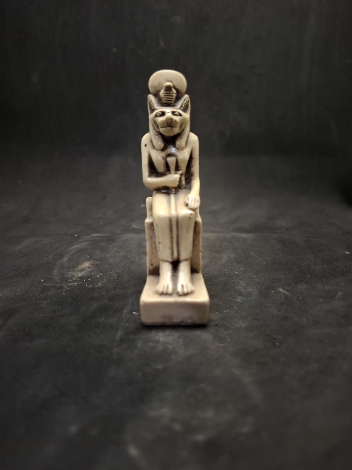 ancient Egyptian lion-headed goddess Sekhmet holding sceptre Antiquities Egypt